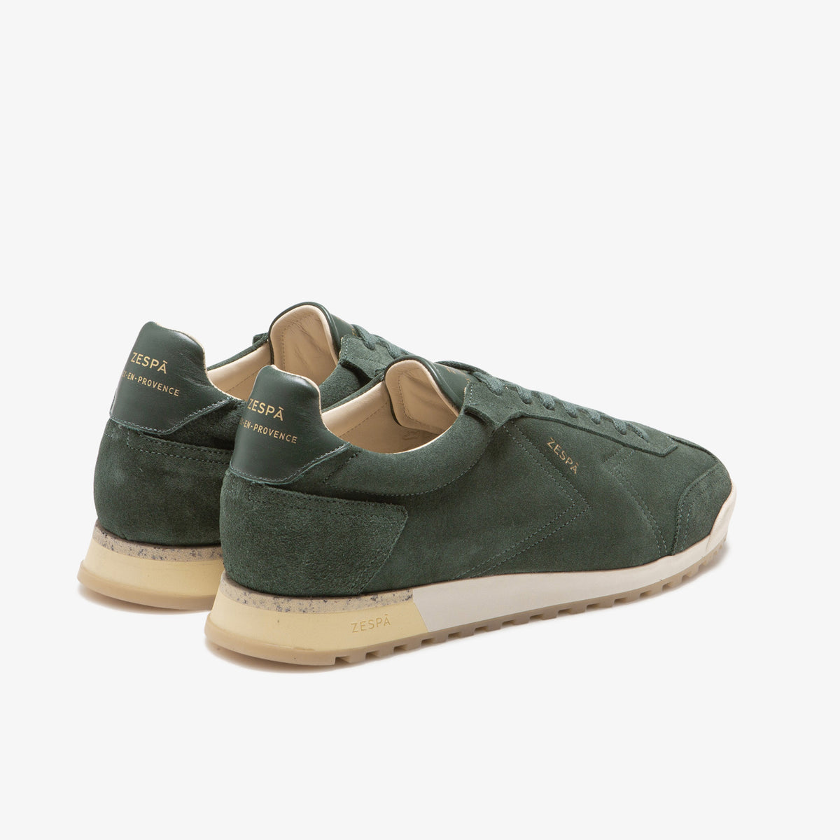 Sneaker rétro en cuir suède vert du 36 au 46 | ZESPÀ