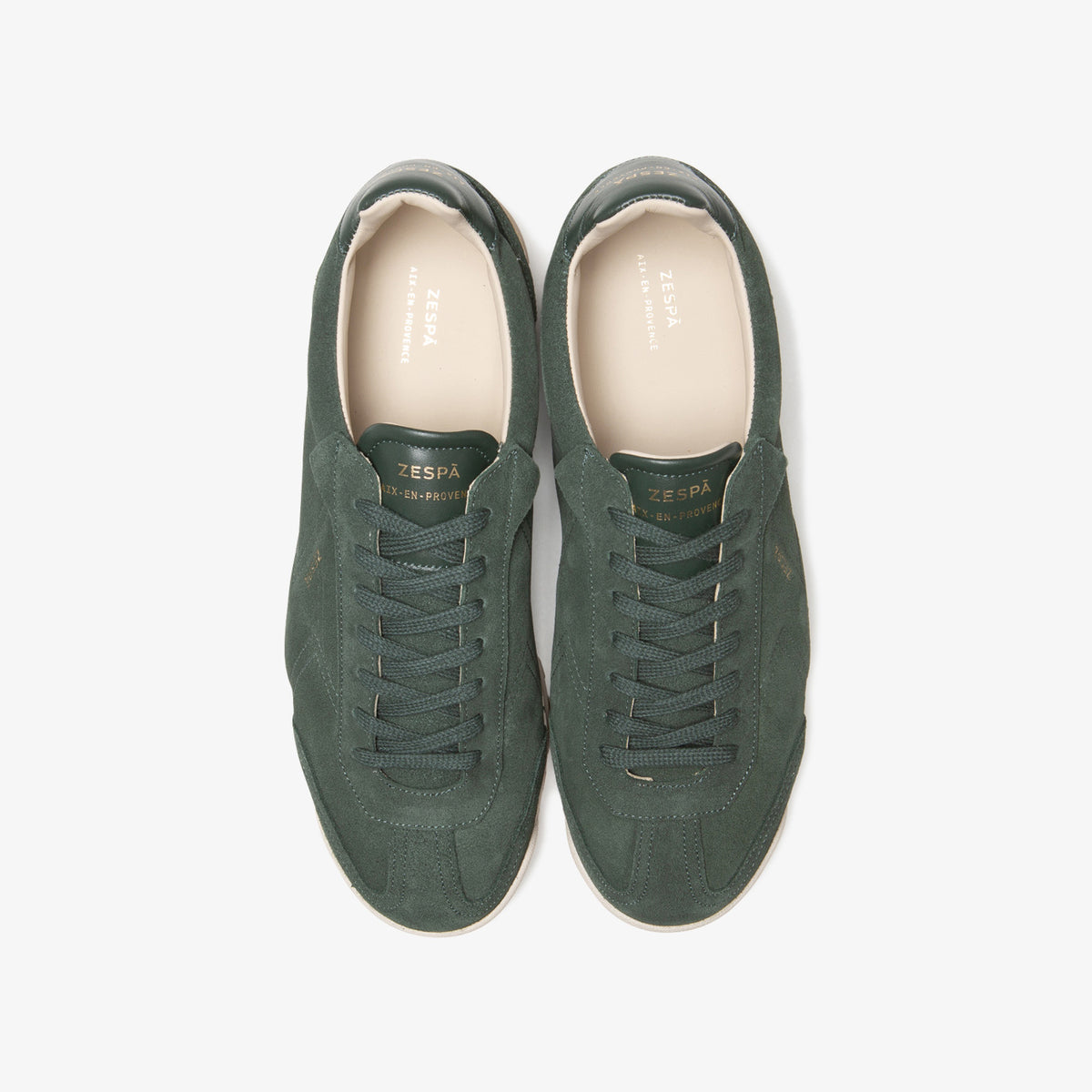 Sneaker rétro en cuir suède vert du 36 au 46 | ZESPÀ
