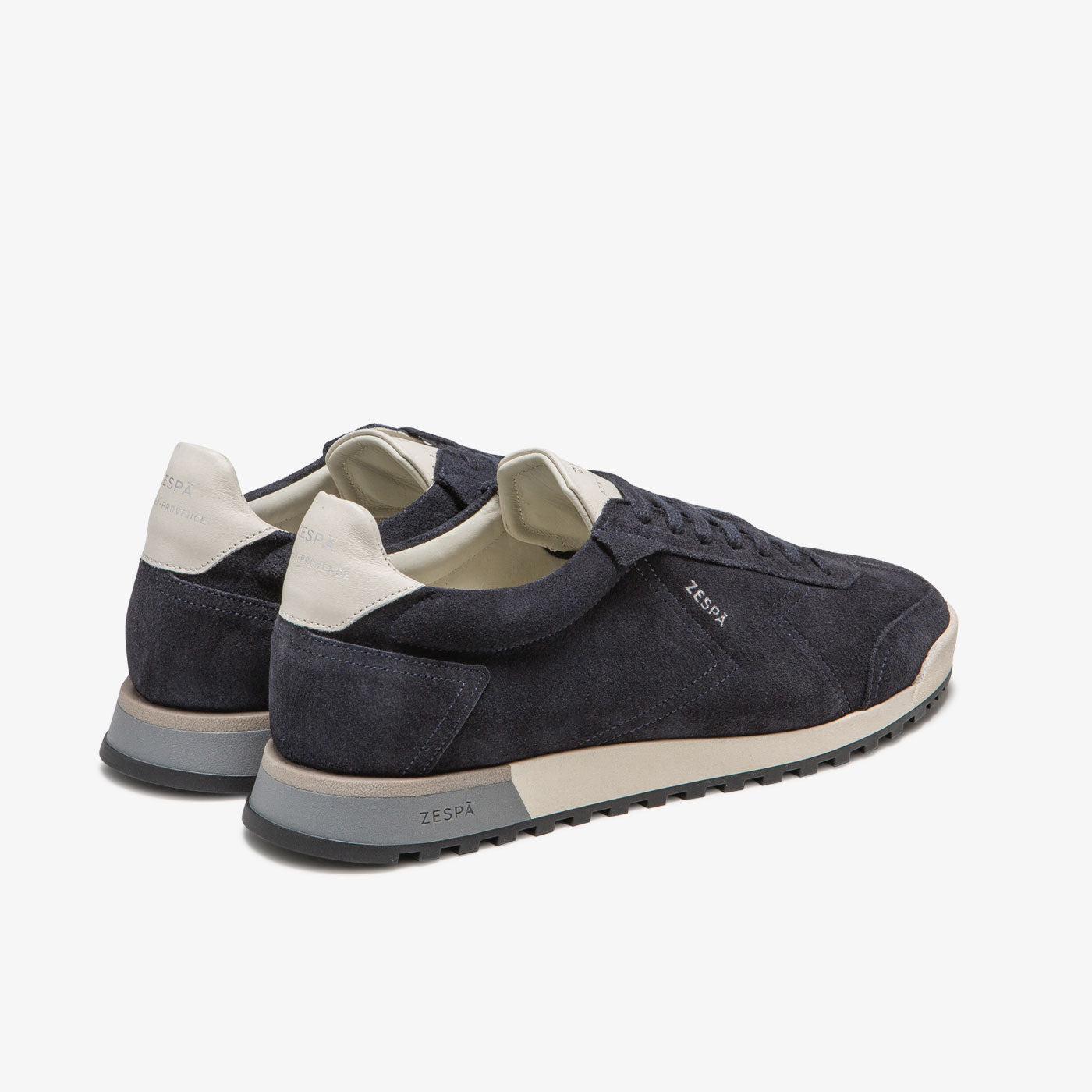 Sneakers vintage cuir suède marine et blanc | ZESPÀ