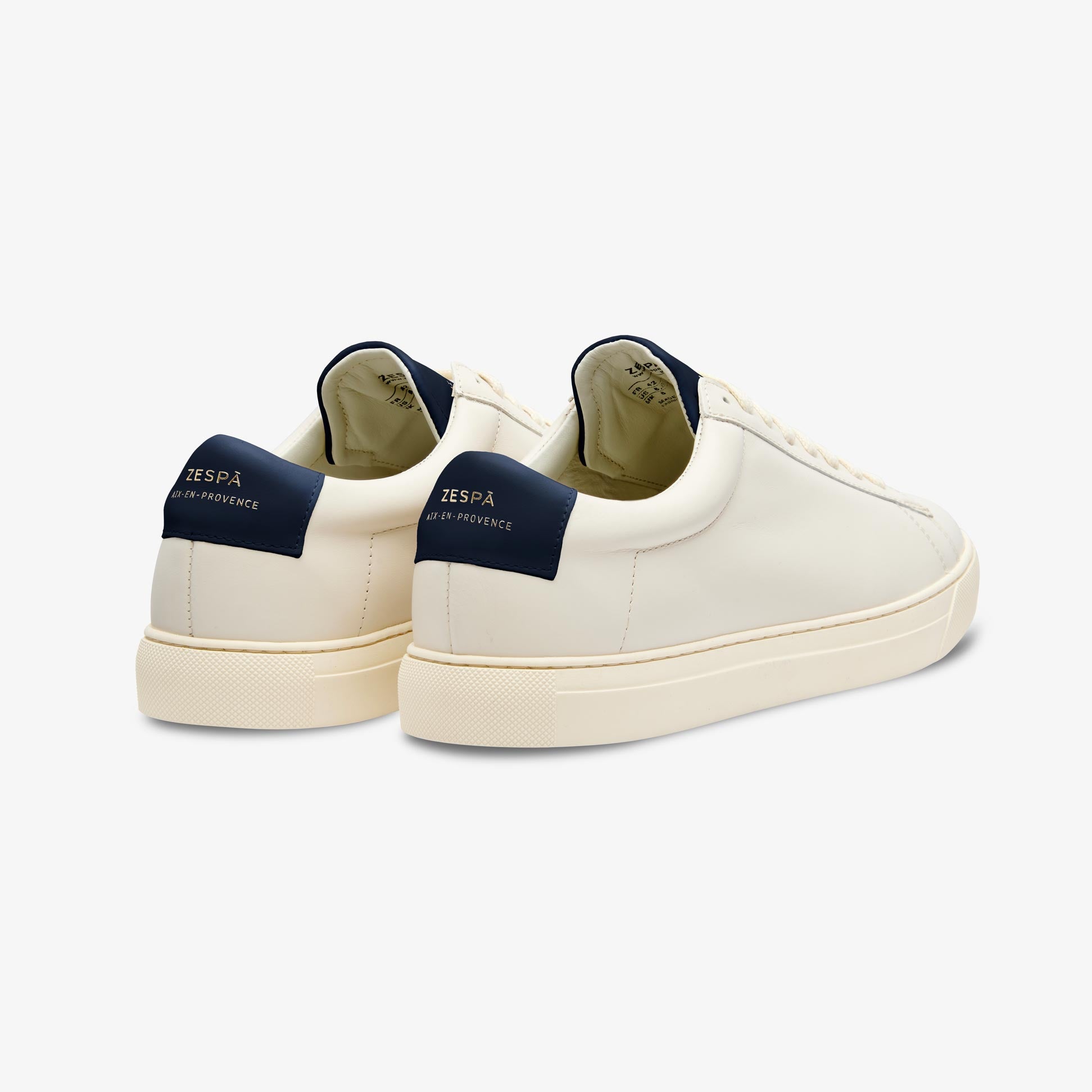 Sneakers cuir blanc cassé et marine - du 39 au 46 | ZESPÀ