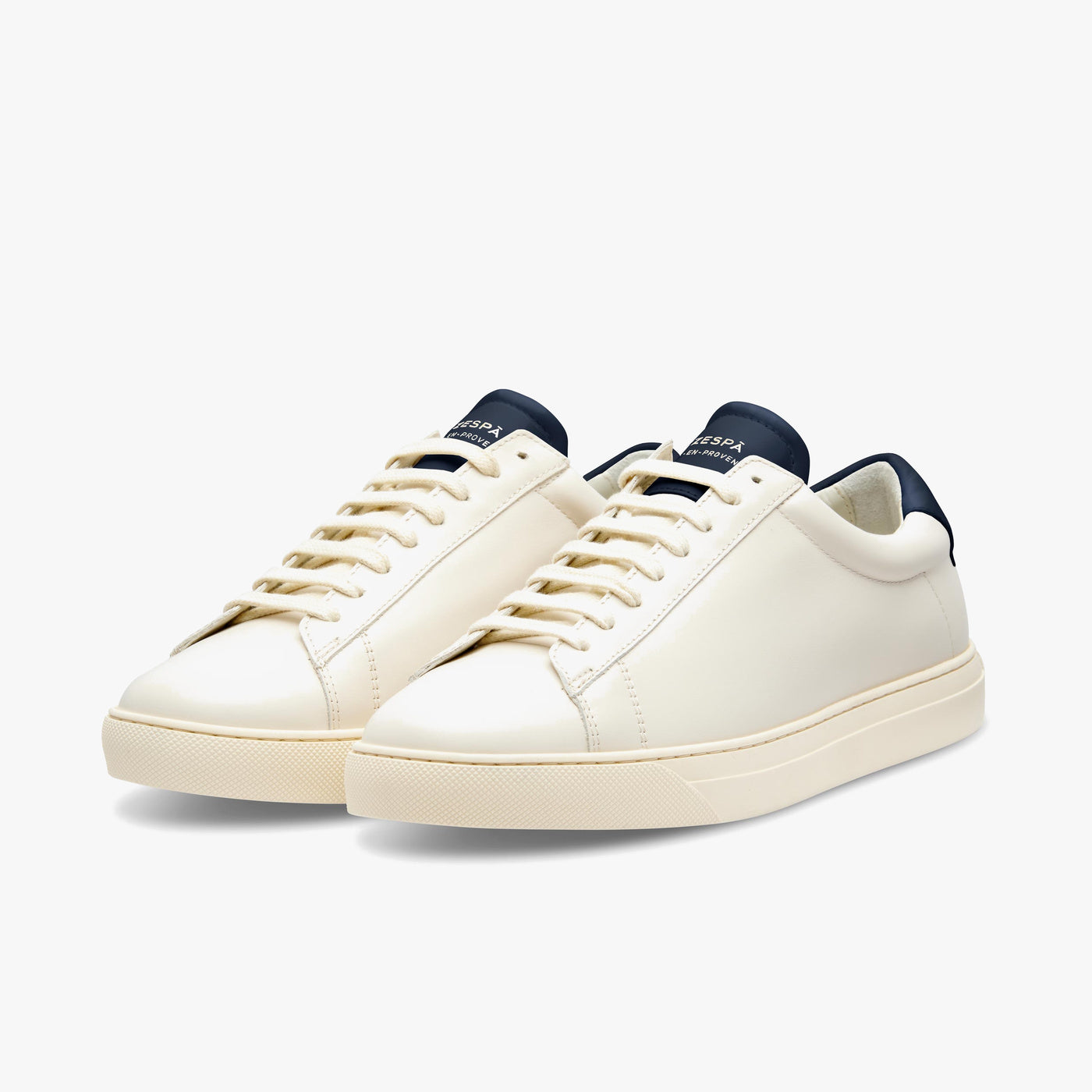 Sneakers cuir blanc cassé et marine - du 35 au 41 | ZESPÀ