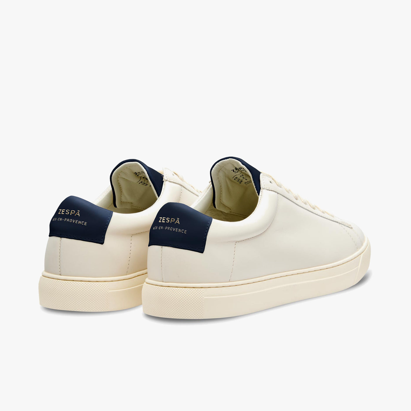 Sneakers cuir blanc cassé et marine - du 35 au 41 | ZESPÀ