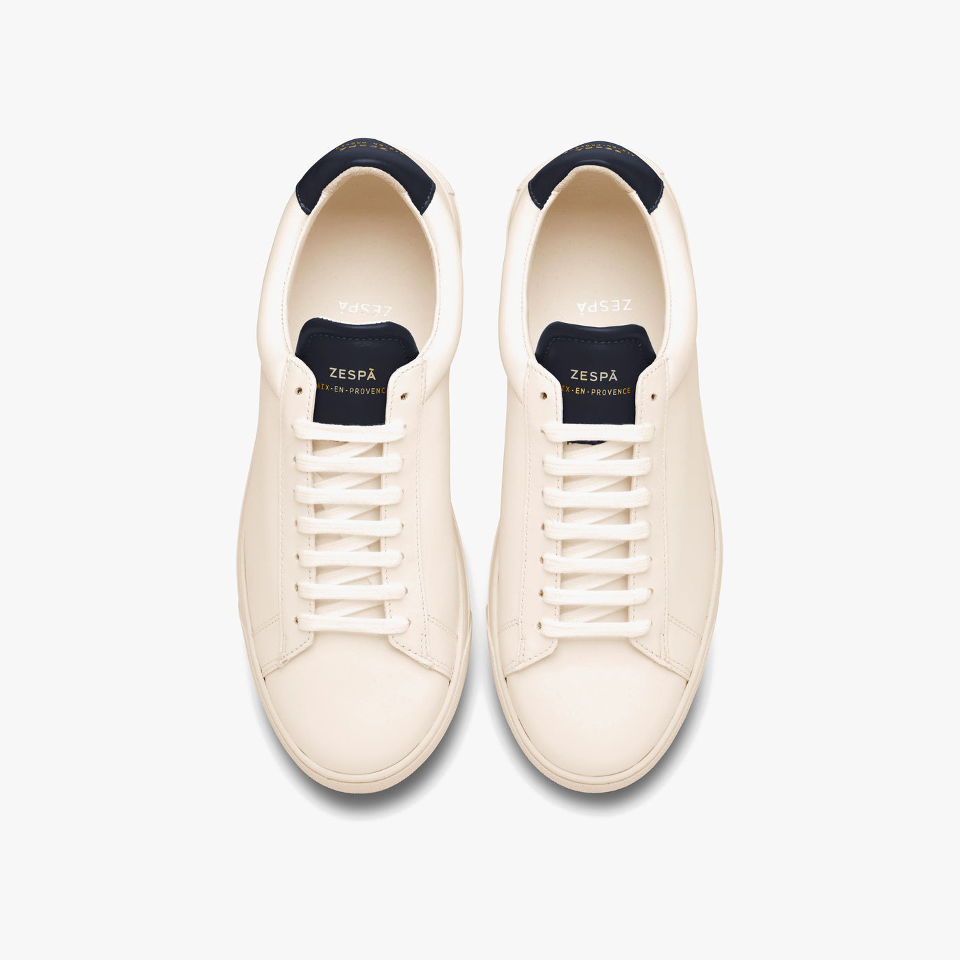 Sneakers cuir blanc cassé et marine - du 35 au 41 | ZESPÀ