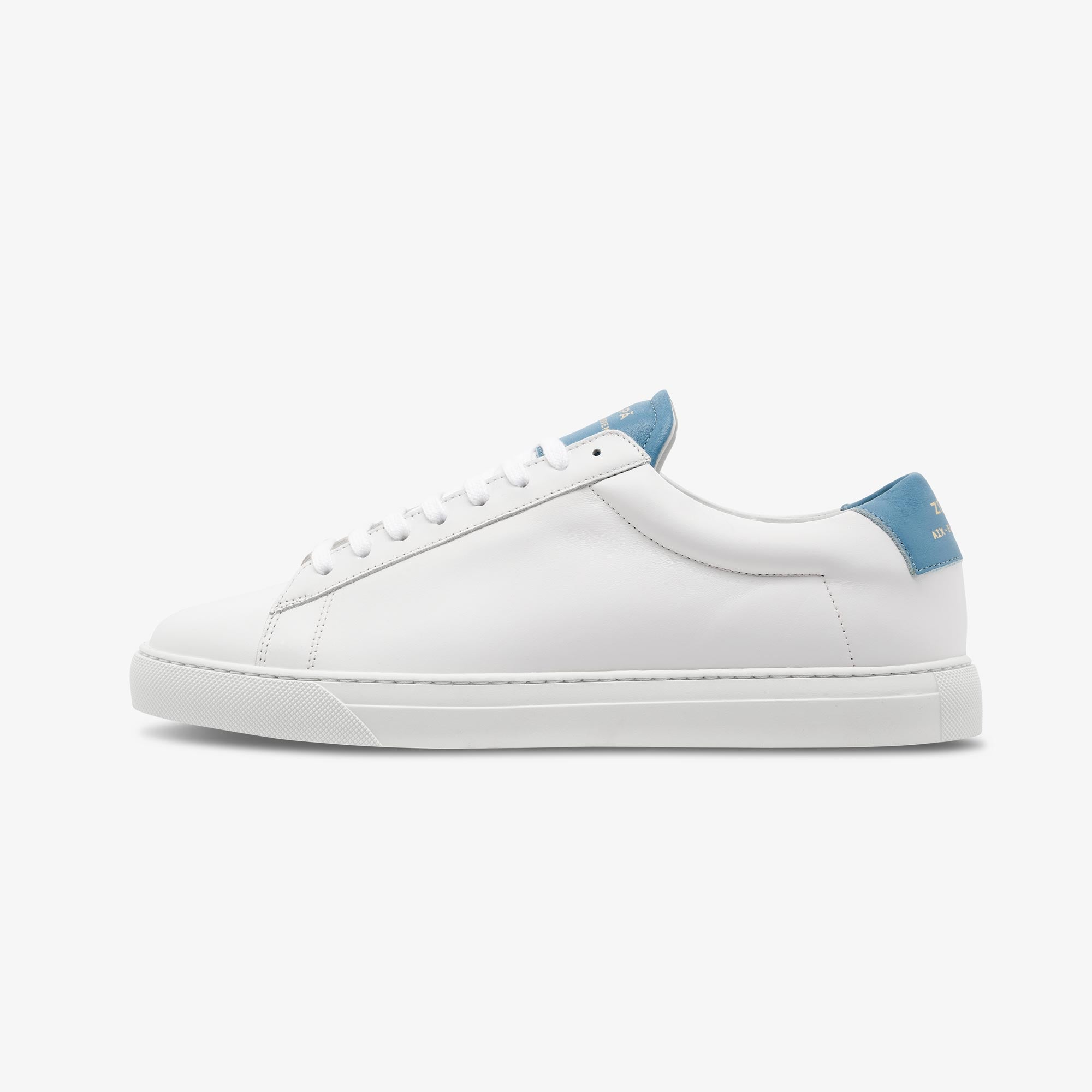 Sneakers cuir blanc et bleu | ZESPÀ