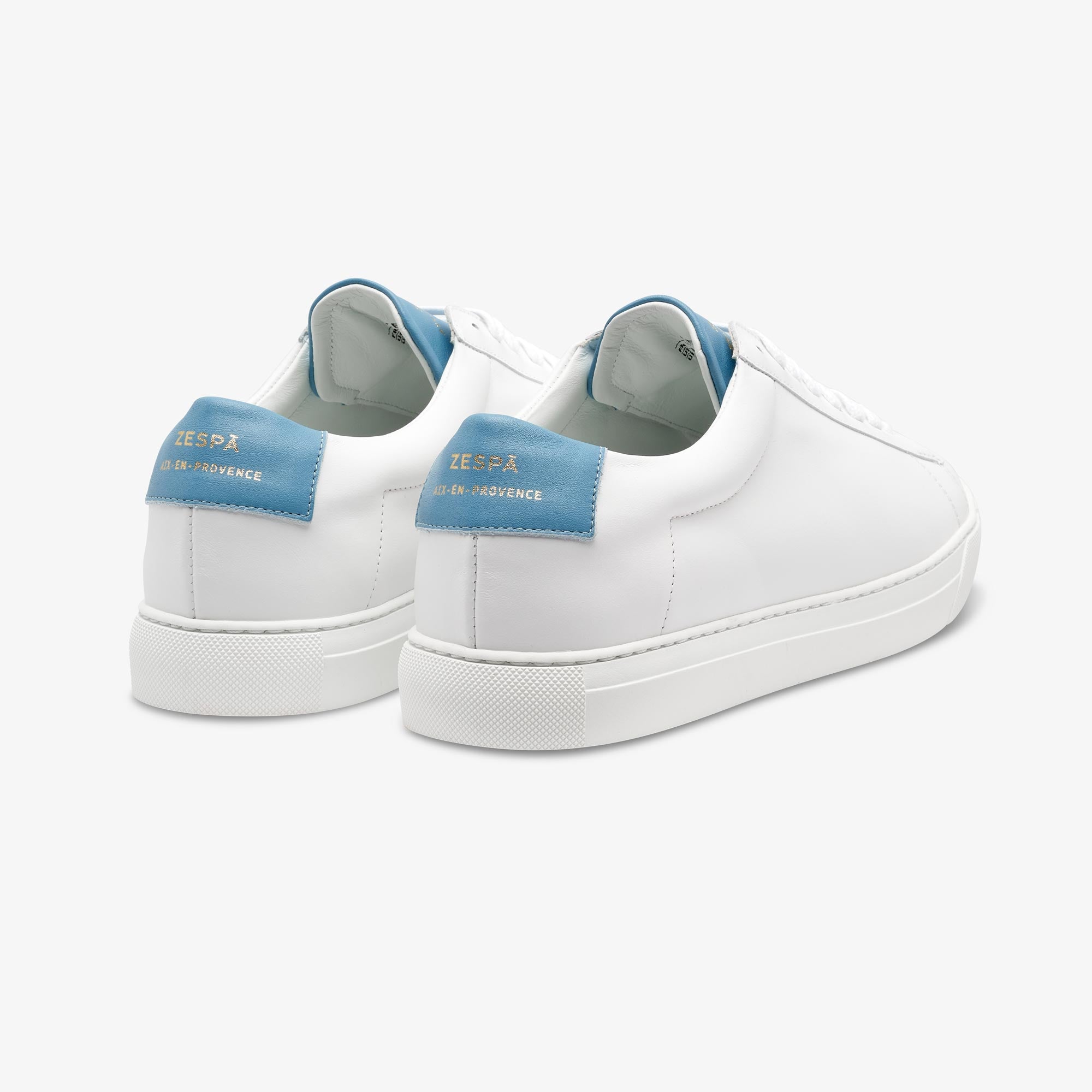 Sneakers cuir blanc et bleu | ZESPÀ