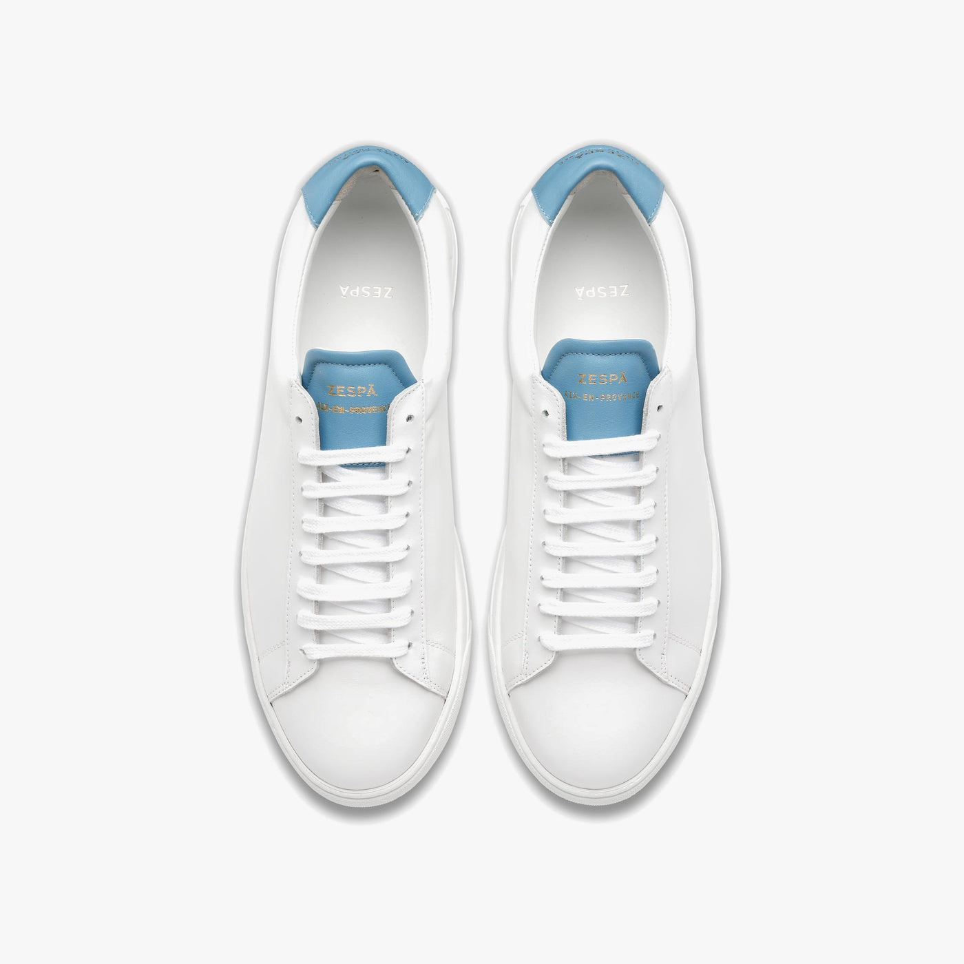 Sneakers cuir blanc et bleu | ZESPÀ