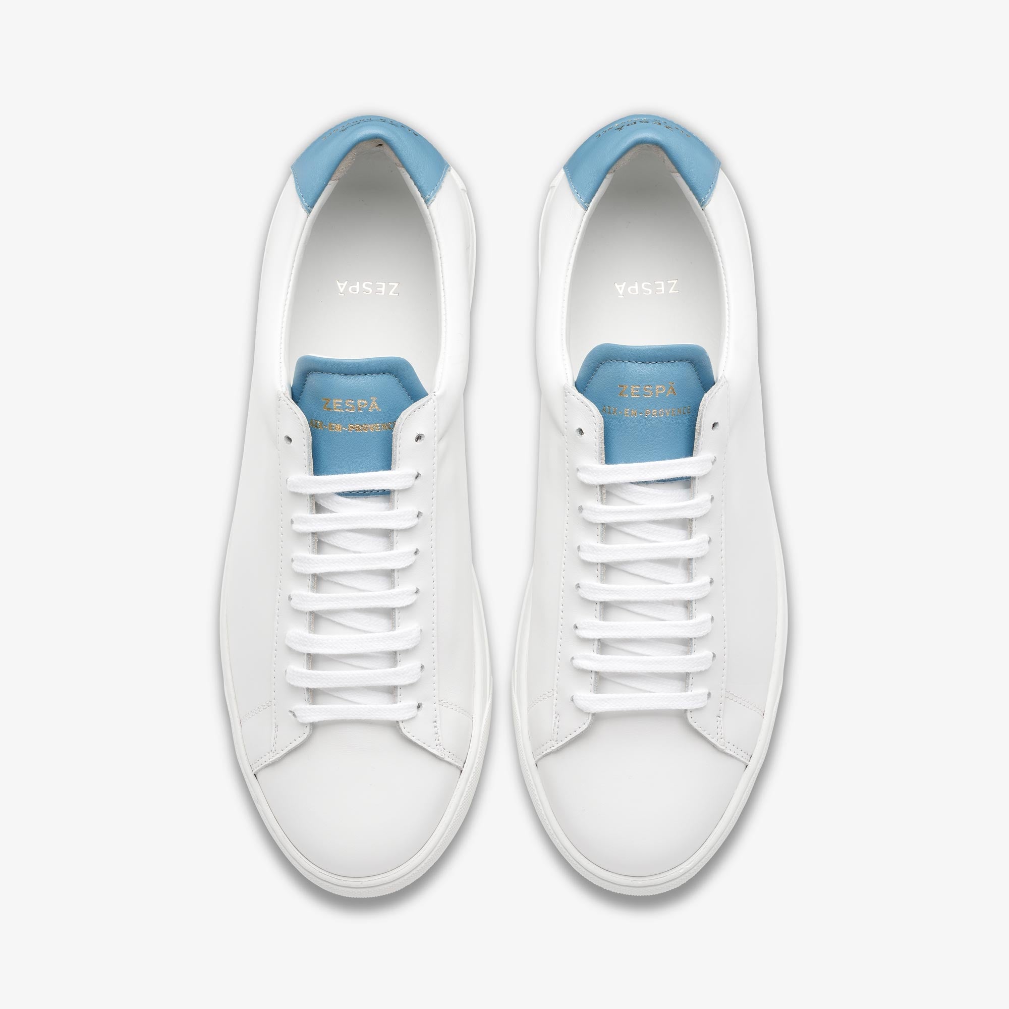 Sneakers cuir blanc et bleu | ZESPÀ