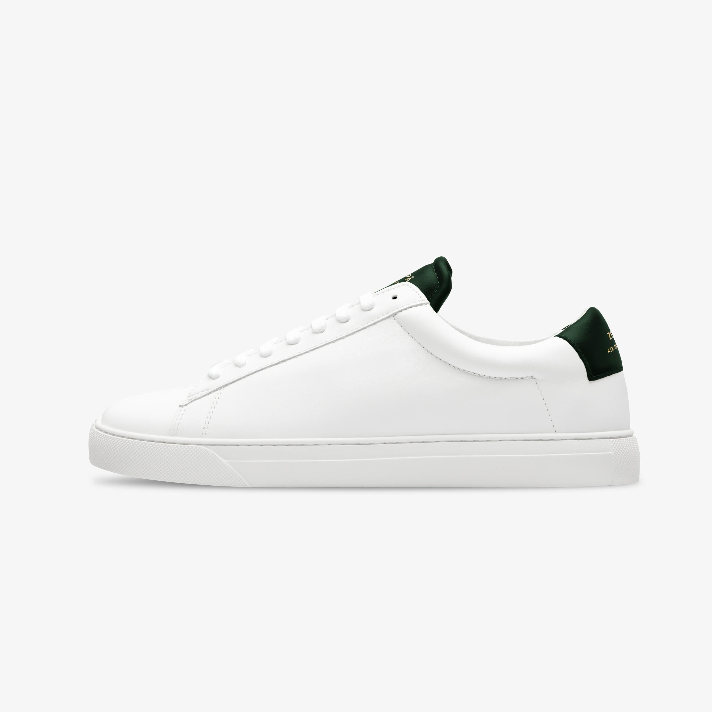 Sneakers cuir blanc et vert foncé | ZESPÀ