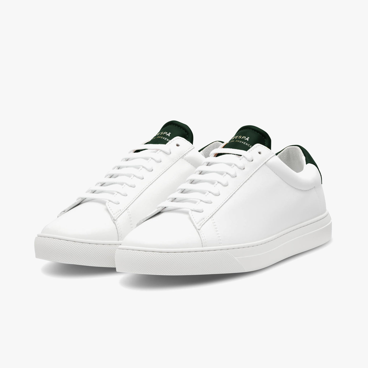 Sneakers cuir blanc et vert foncé | ZESPÀ
