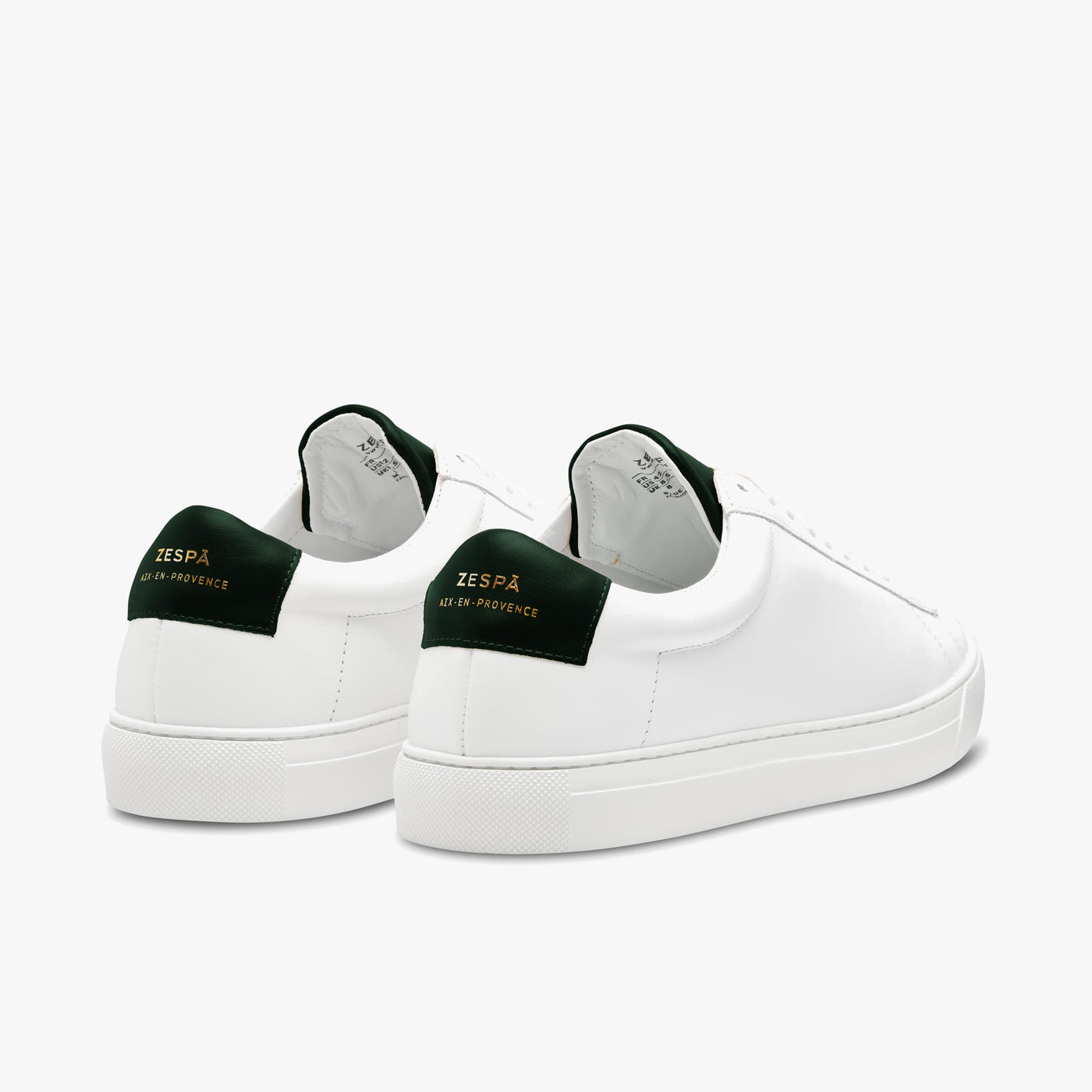 Sneakers cuir blanc et vert foncé | ZESPÀ