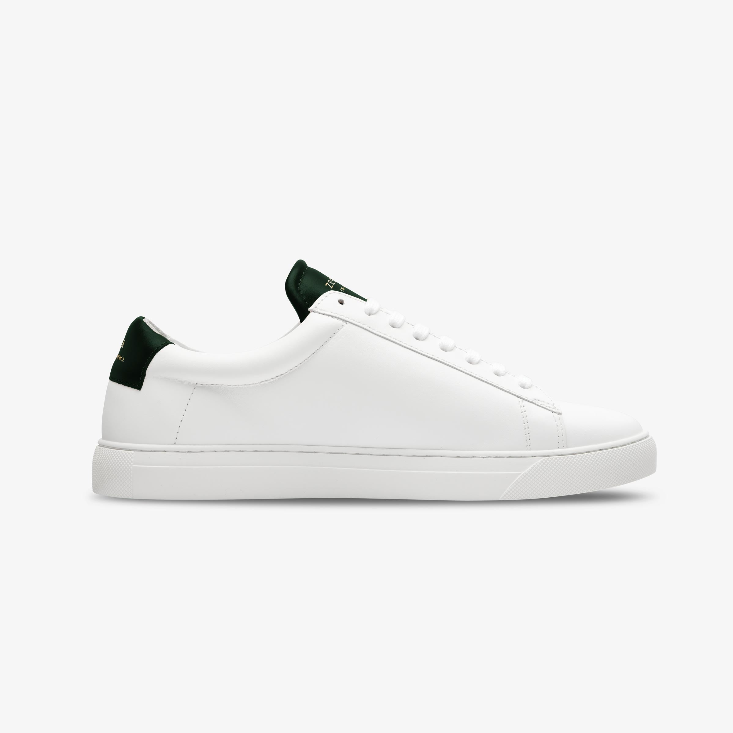 Sneakers cuir blanc et vert foncé | ZESPÀ
