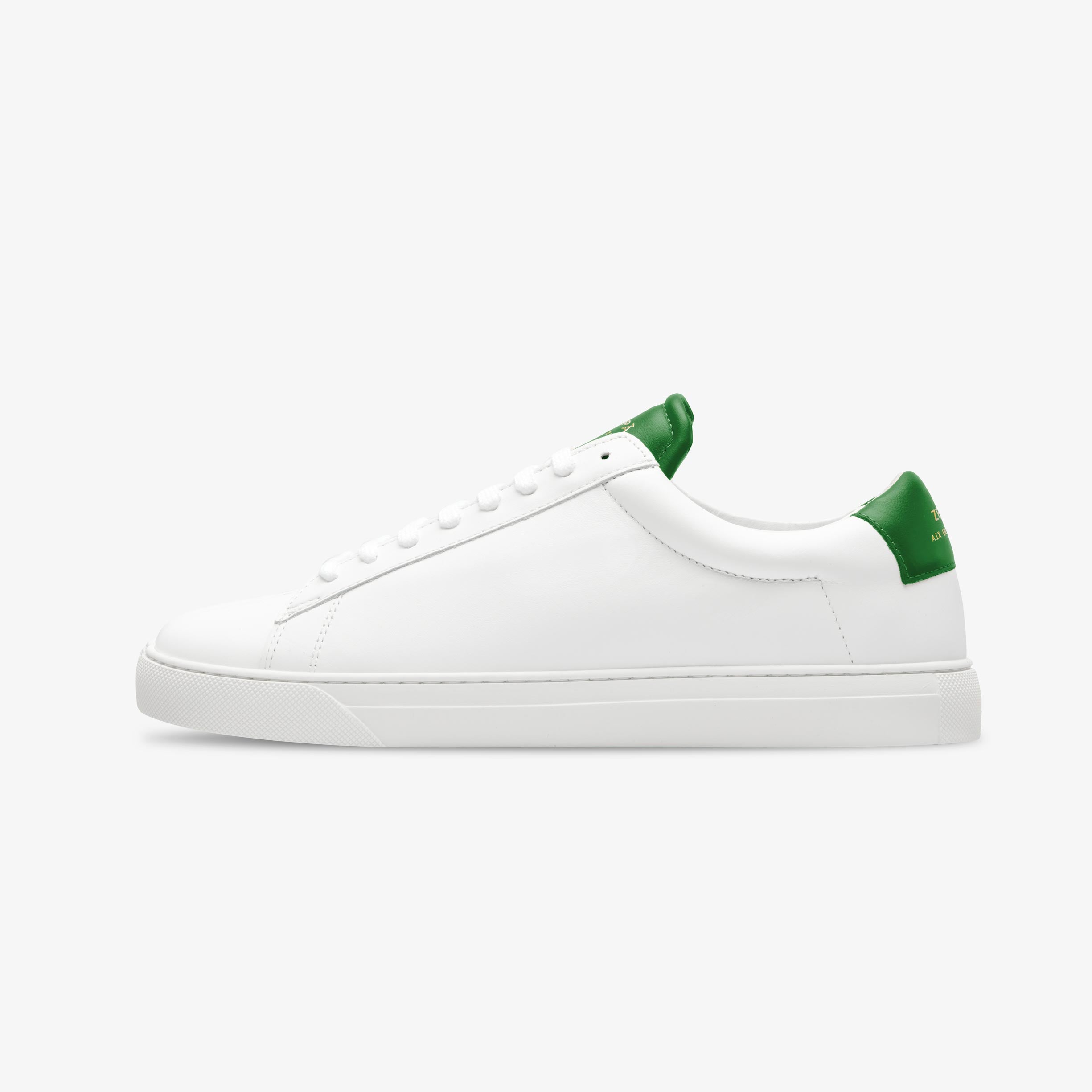 Sneakers cuir blanc et vert | ZESPÀ