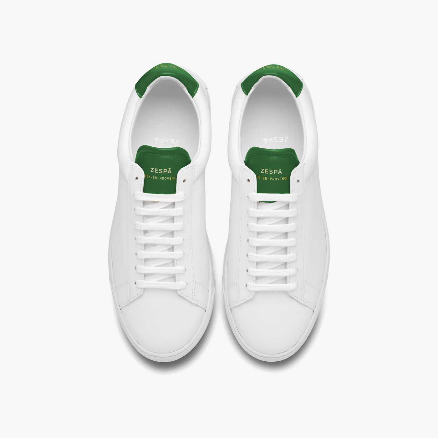 Sneakers cuir blanc et vert | ZESPÀ