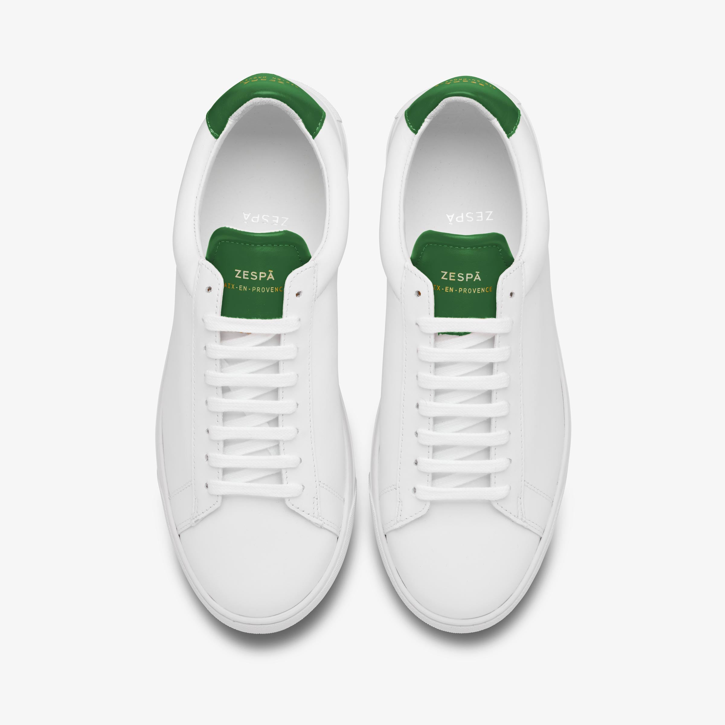 Sneakers cuir blanc et vert | ZESPÀ