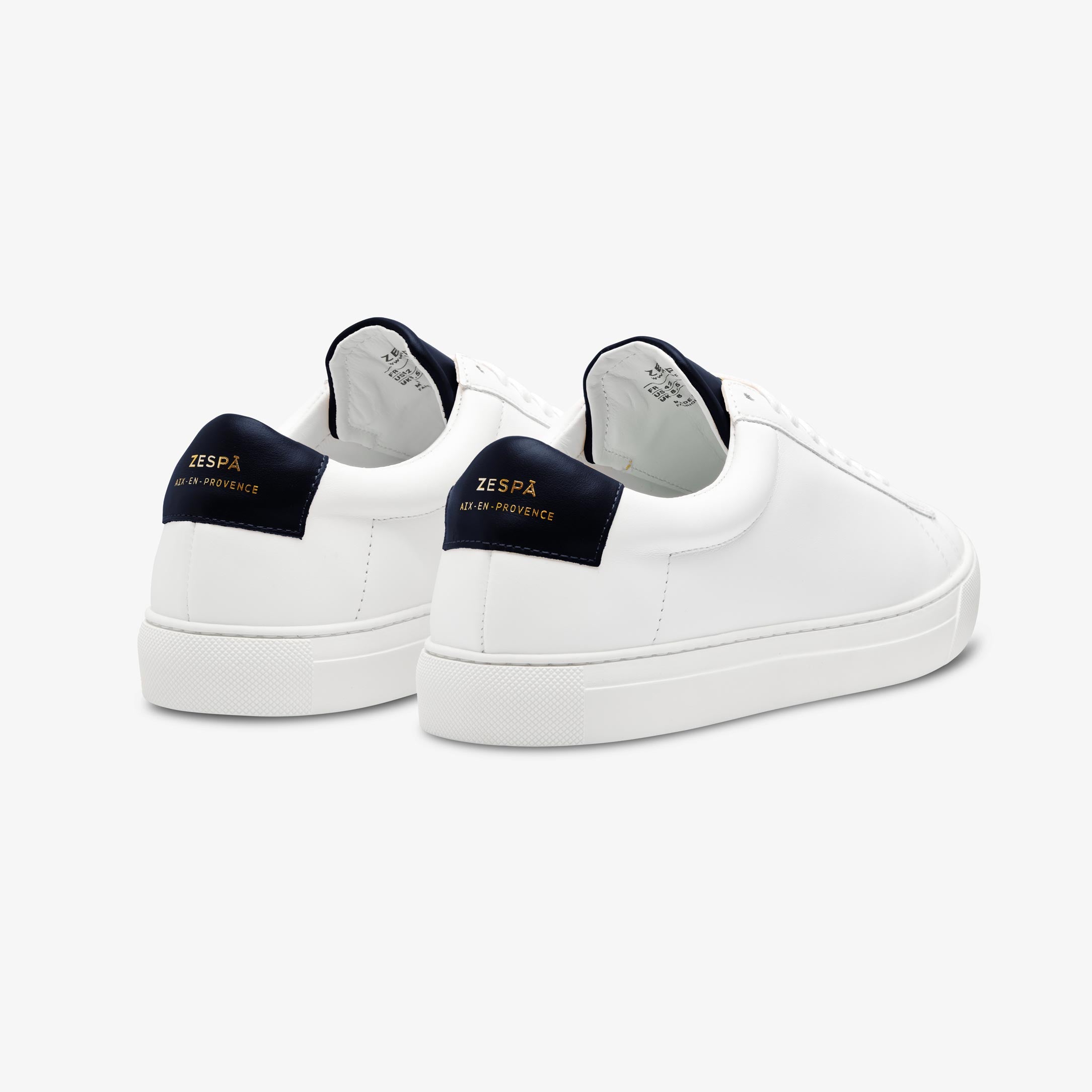 Sneakers cuir blanc et marine - du 39 au 46 | ZESPÀ