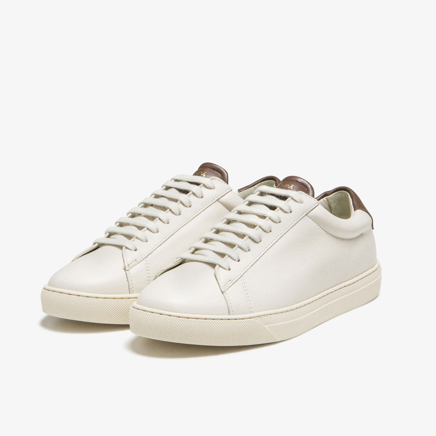Sneakers cuir blanc cassé et chocolat - du 39 au 46 | ZESPÀ