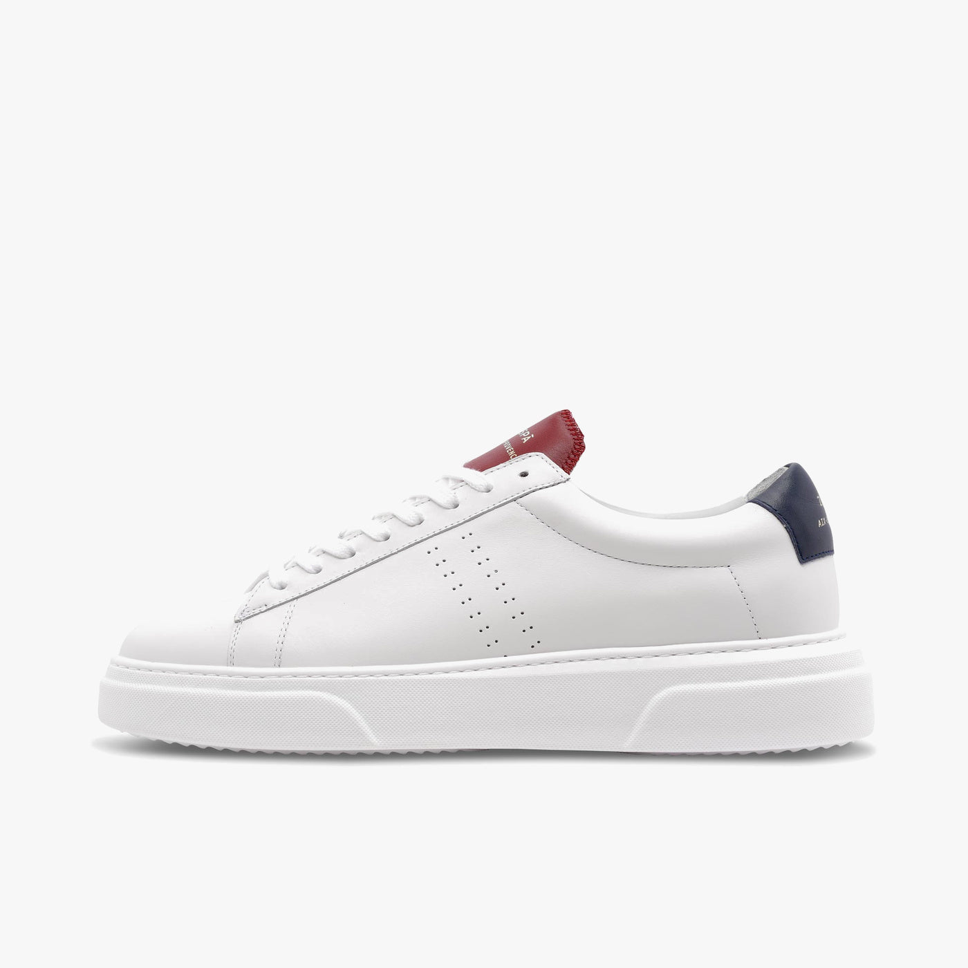 Sneakers cuir blanc et rouge/bleu | ZESPÀ