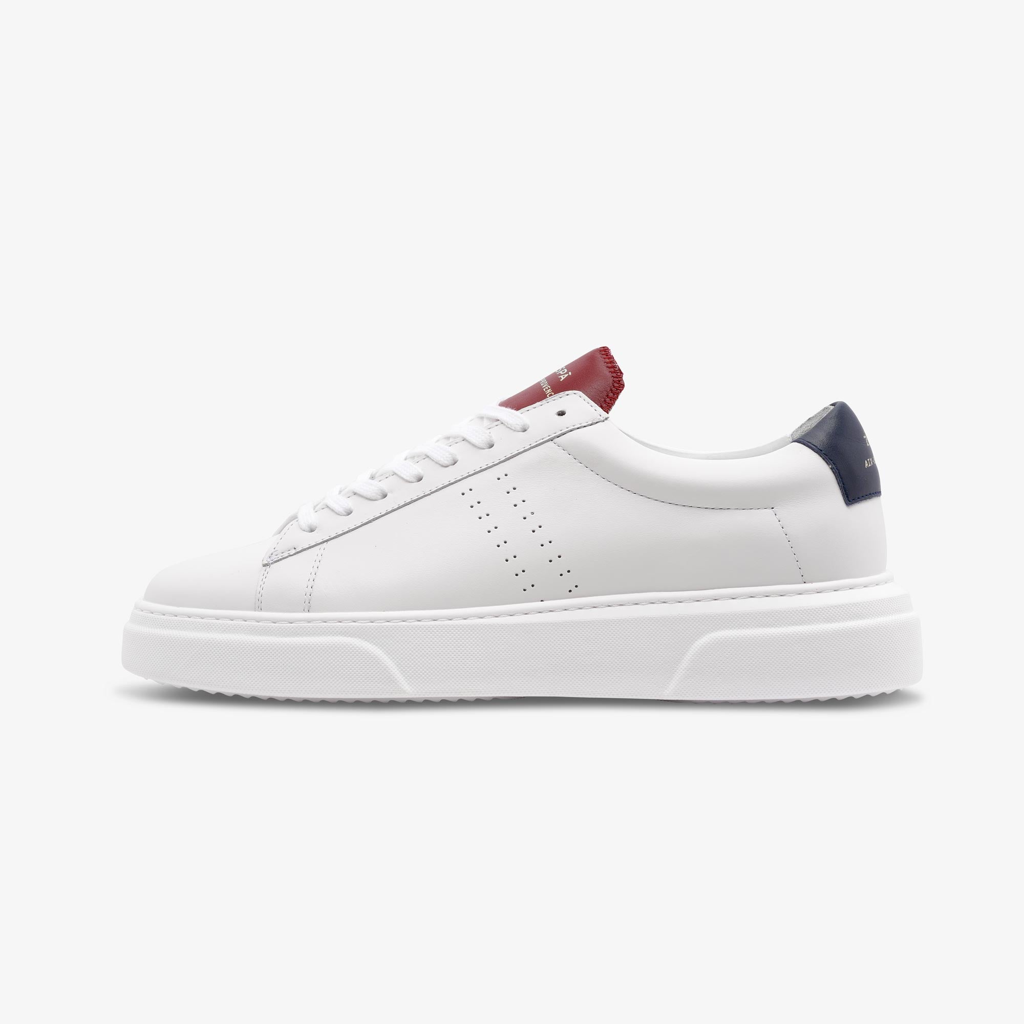 Sneakers cuir blanc et rouge/bleu | ZESPÀ