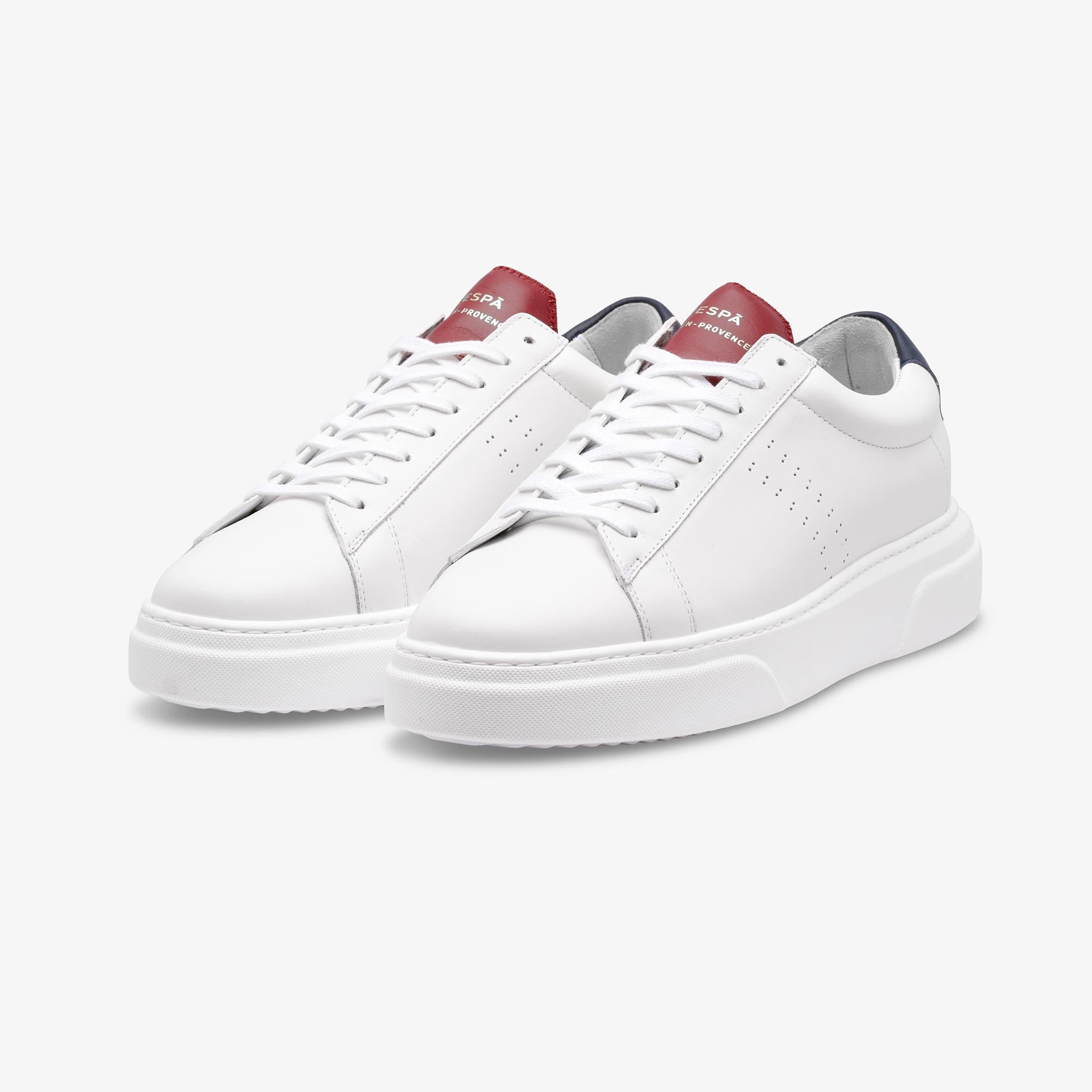 Sneakers cuir blanc et rouge/bleu | ZESPÀ