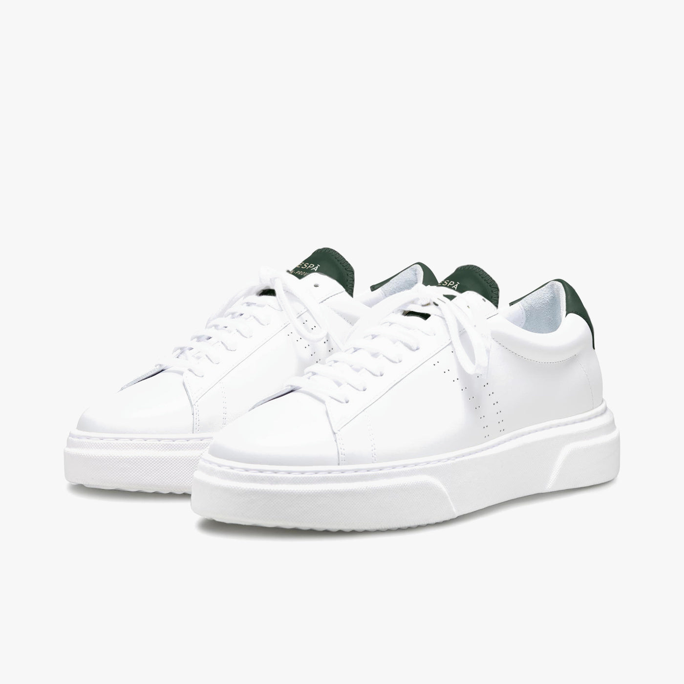 Sneakers cuir blanc et vert sombre | ZESPÀ