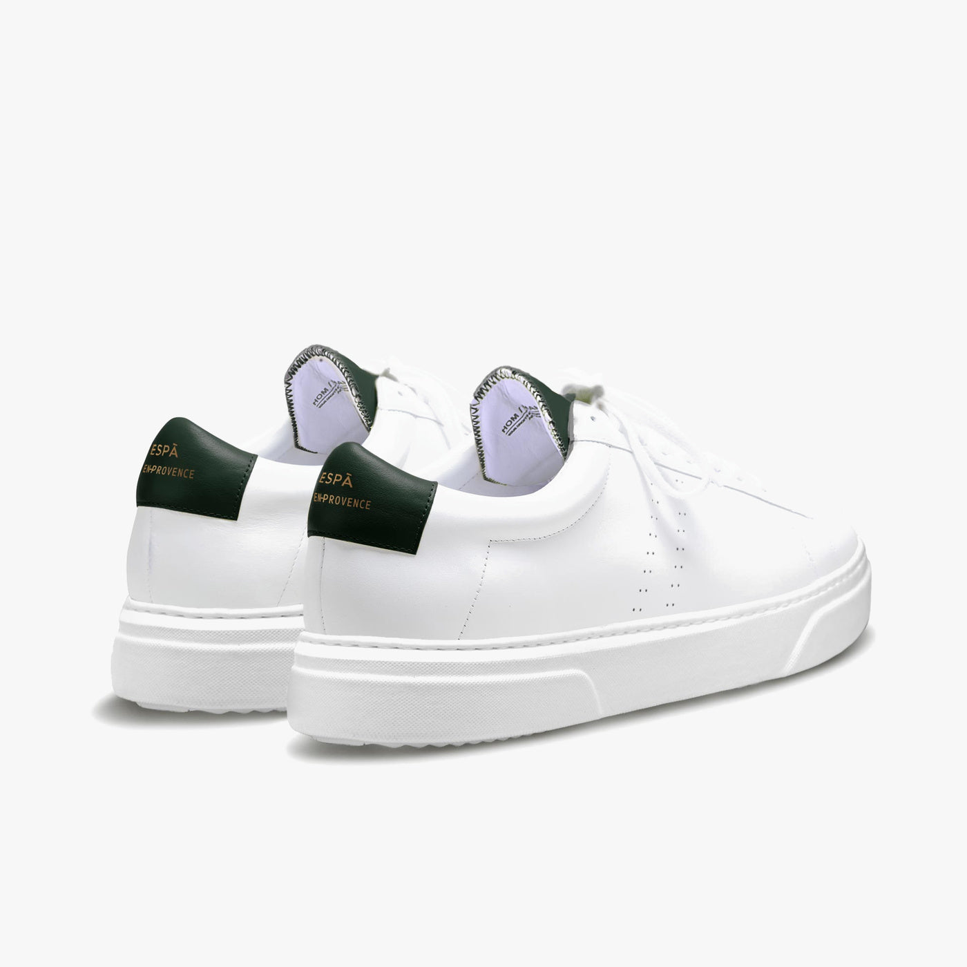 Sneakers cuir blanc et vert sombre | ZESPÀ
