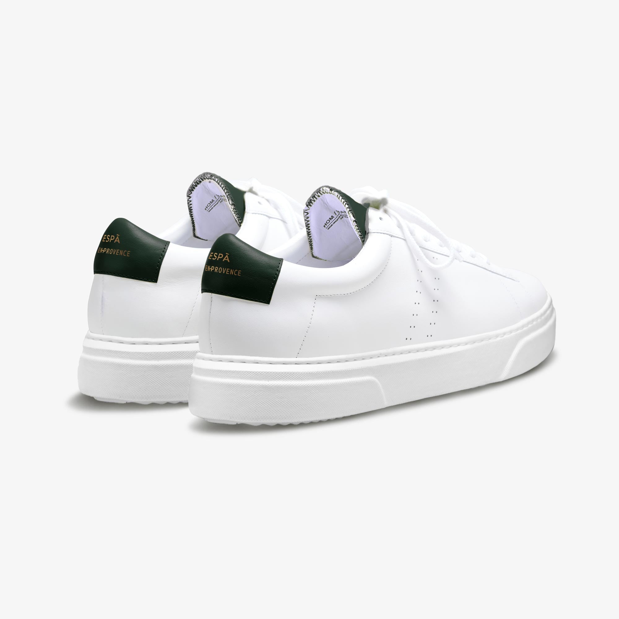 Sneakers cuir blanc et vert sombre | ZESPÀ