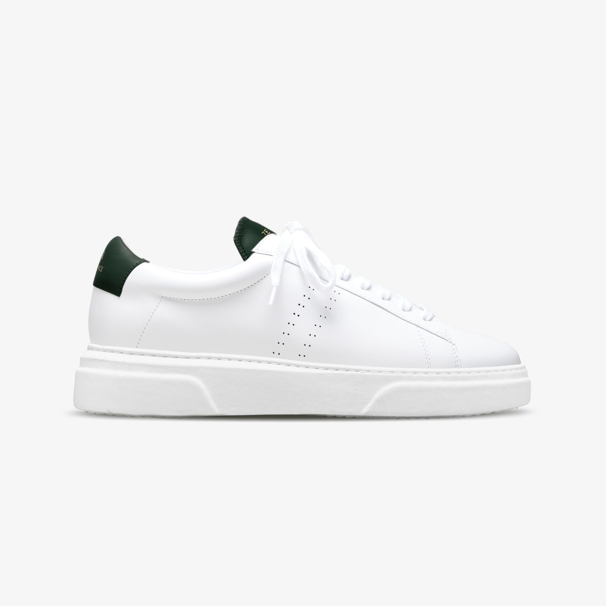 Sneakers cuir blanc et vert sombre | ZESPÀ