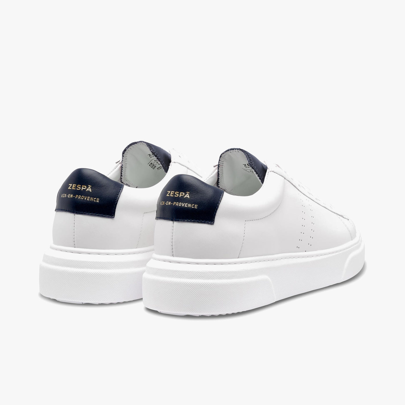 Sneakers cuir blanc et marine | ZESPÀ