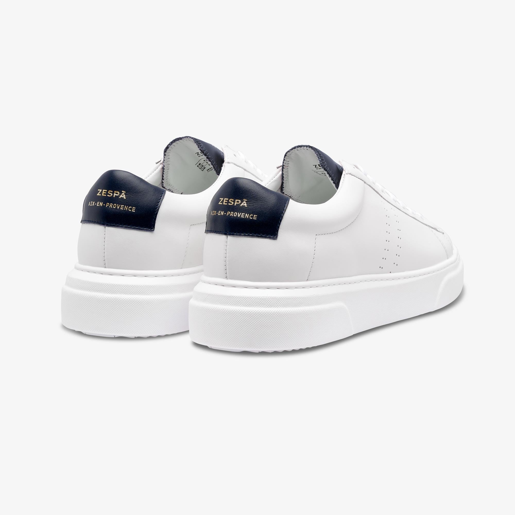 Sneakers cuir blanc et marine | ZESPÀ