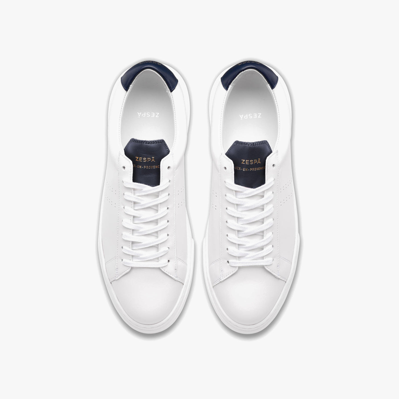 Sneakers cuir blanc et marine | ZESPÀ