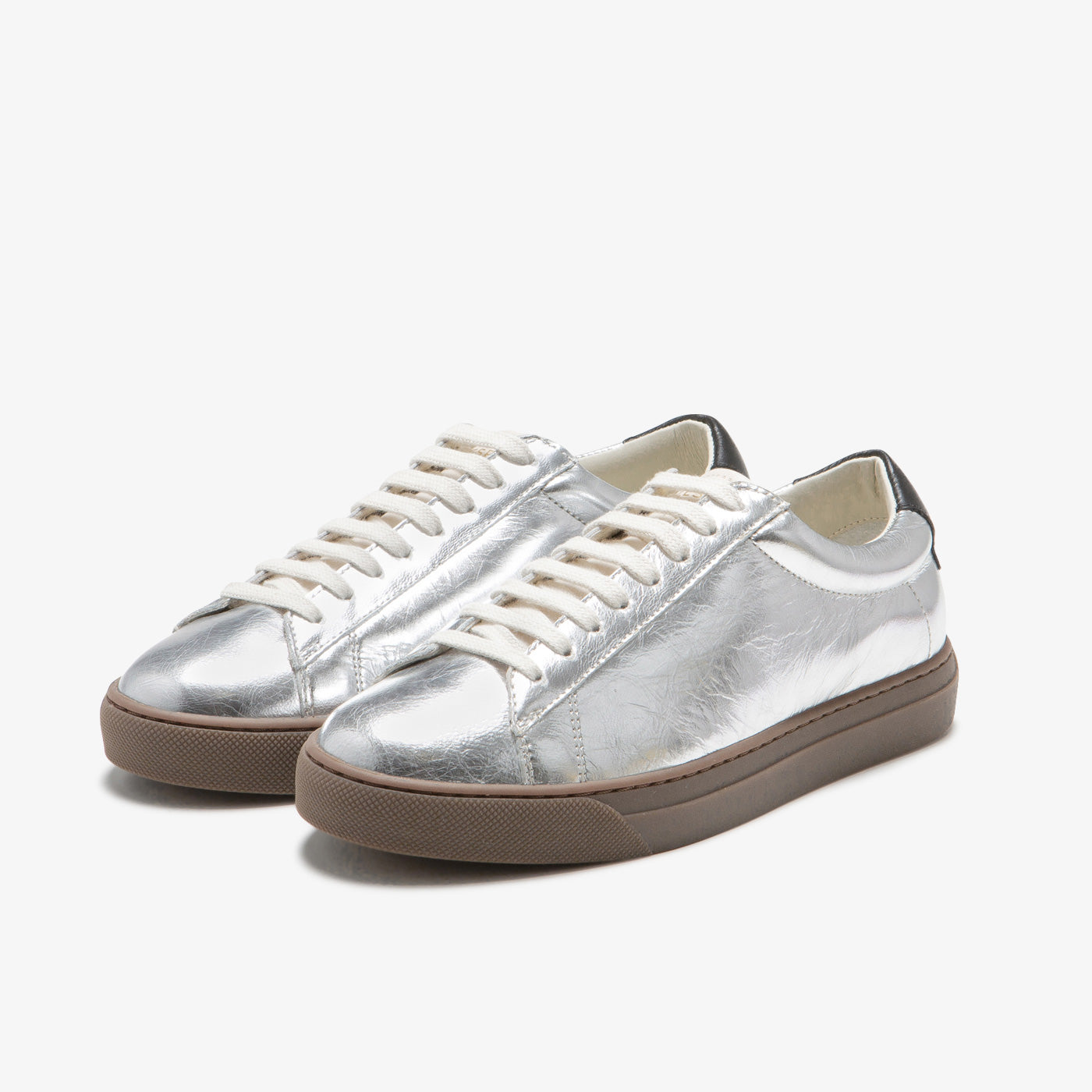 Sneaker minimaliste en cuir argenté du 35 au 41 | ZESPÀ