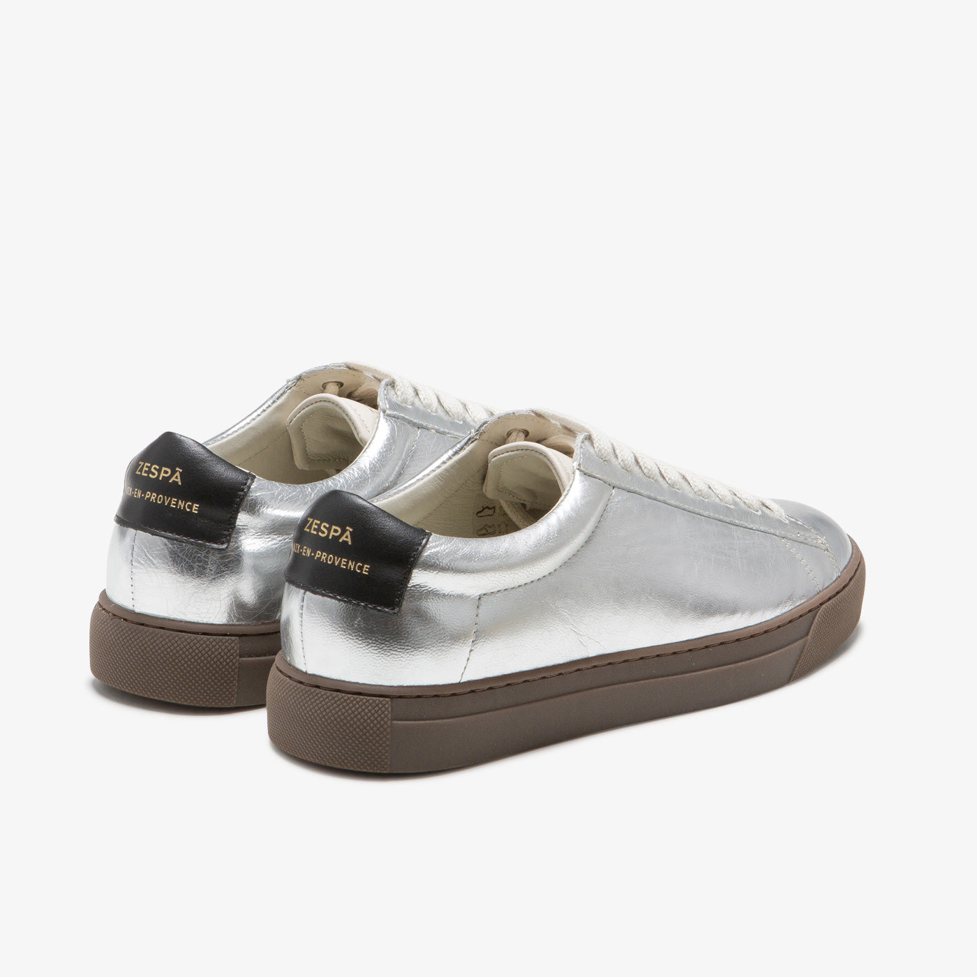 Sneaker minimaliste en cuir argenté du 35 au 41 | ZESPÀ