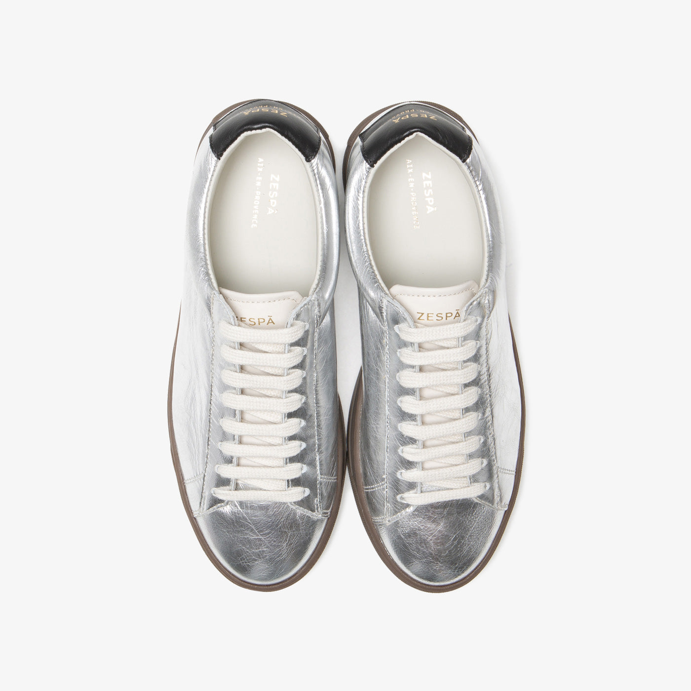 Sneaker minimaliste en cuir argenté du 35 au 41 | ZESPÀ