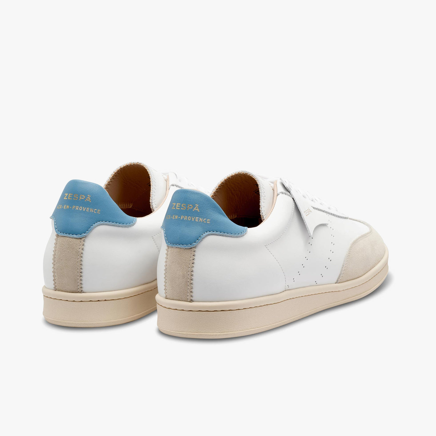 Sneakers cuir blanc et sea | ZESPÀ