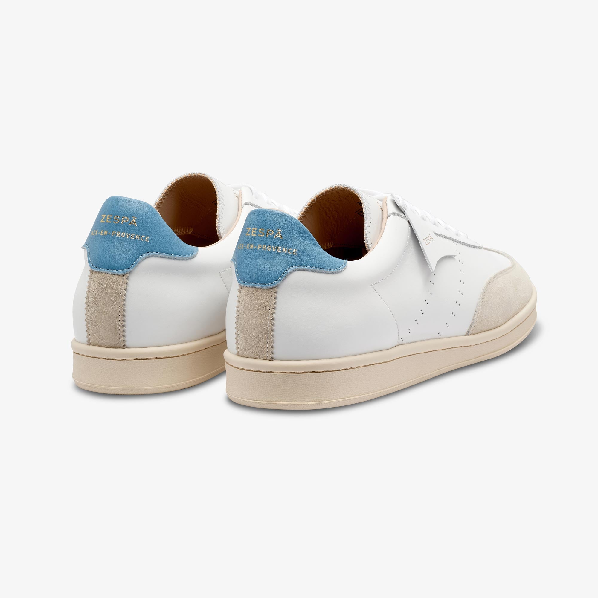 Sneakers cuir blanc et sea | ZESPÀ