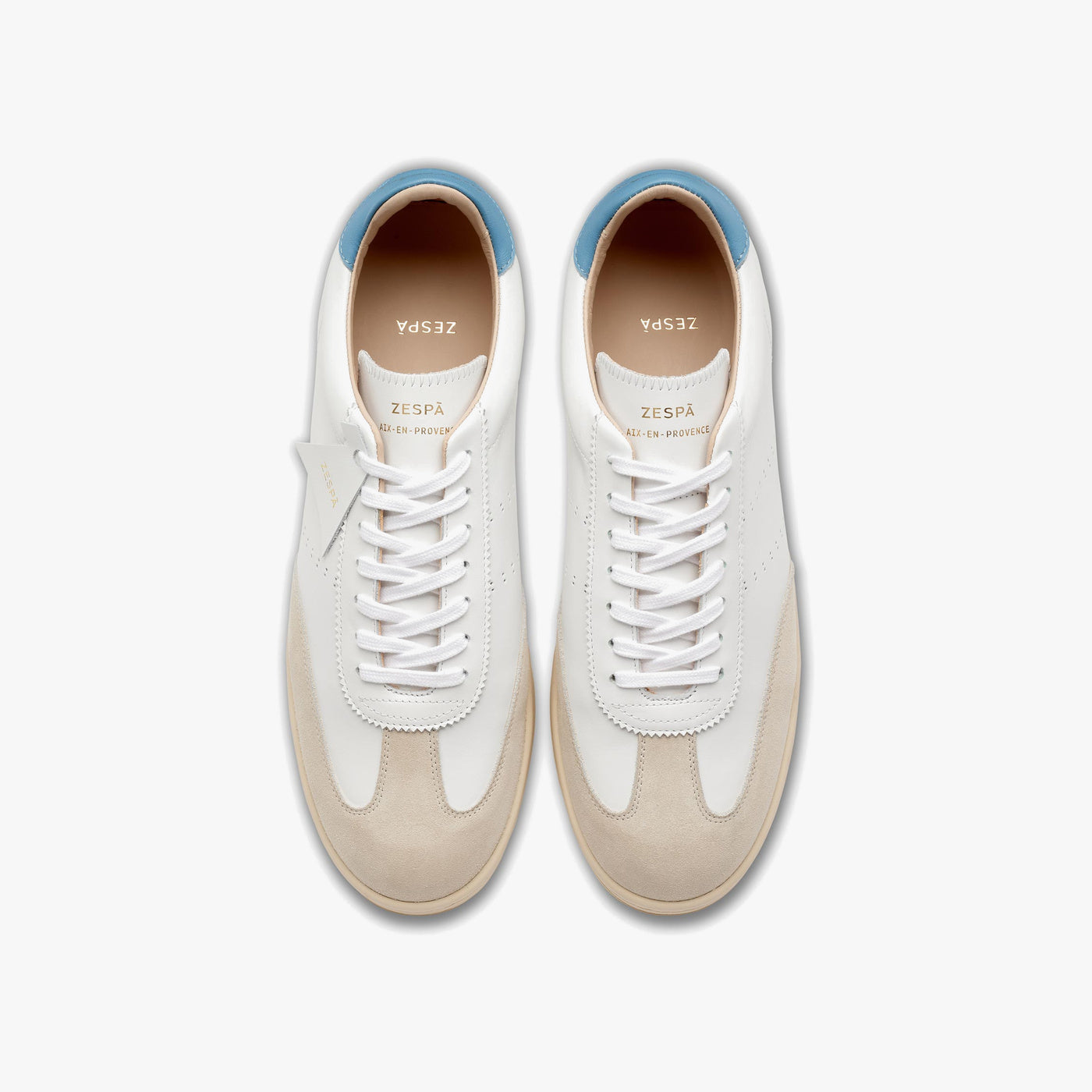 Sneakers cuir blanc et sea | ZESPÀ