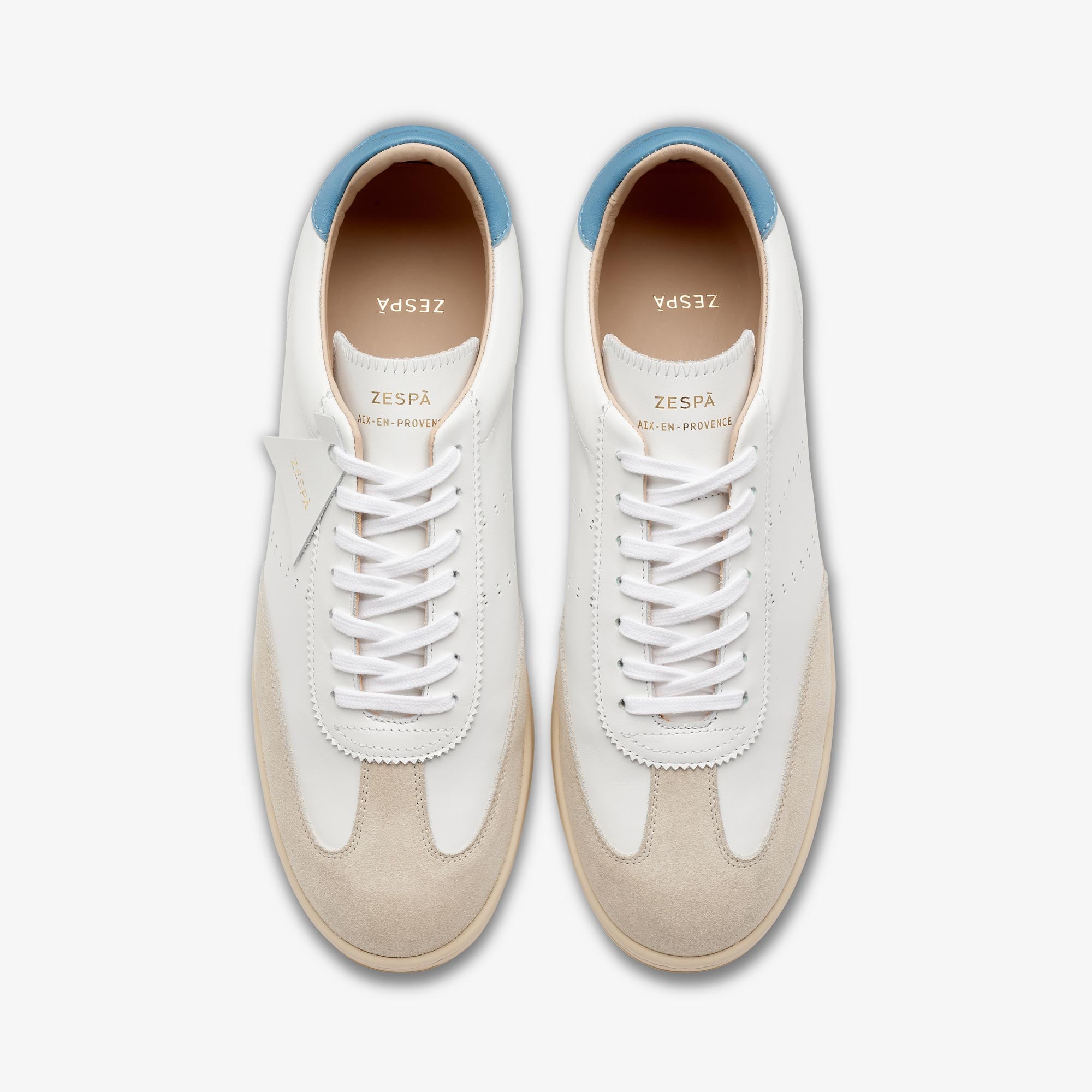 Sneakers cuir blanc et sea | ZESPÀ