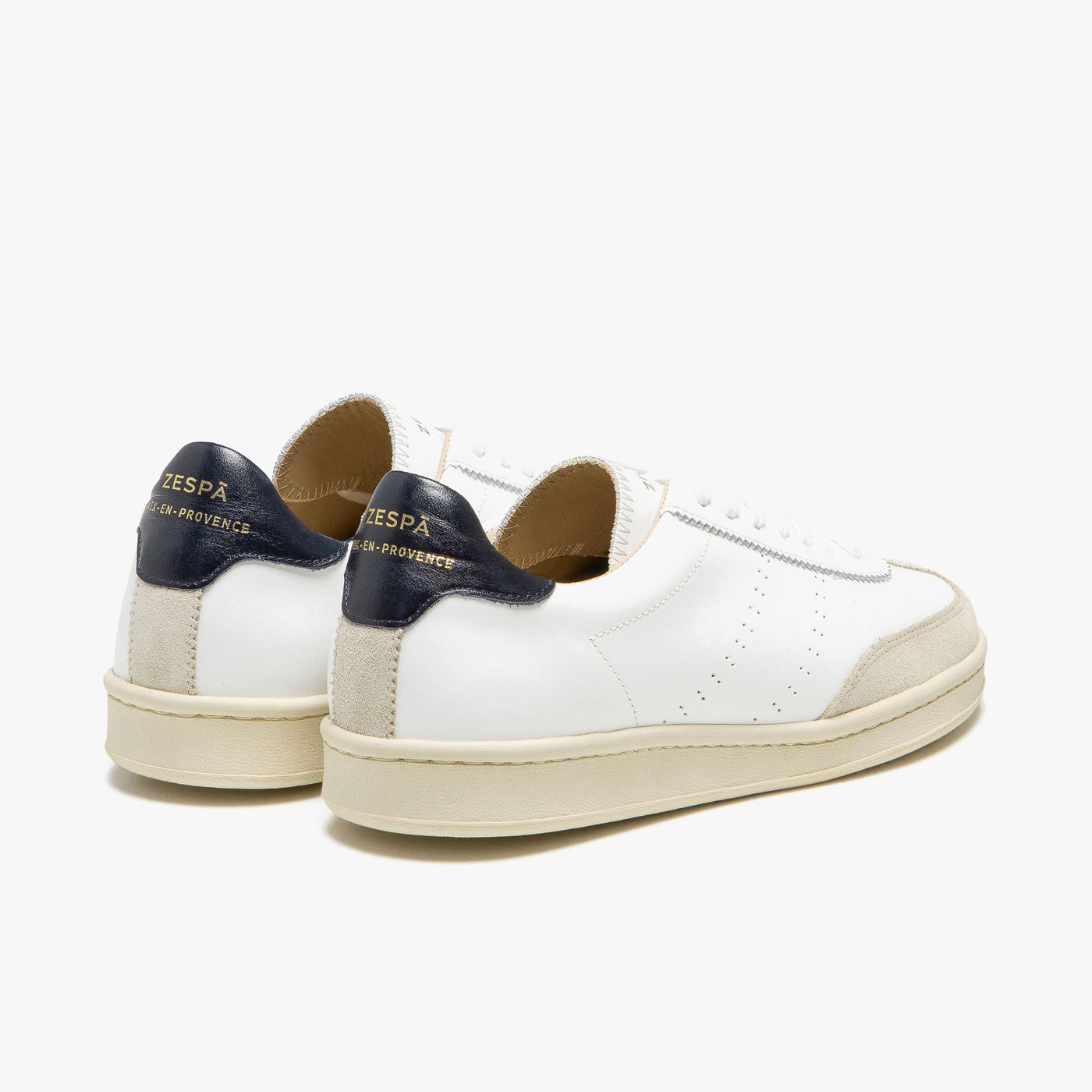 Sneakers cuir blanc et marine - du 35 au 41 | ZESPÀ