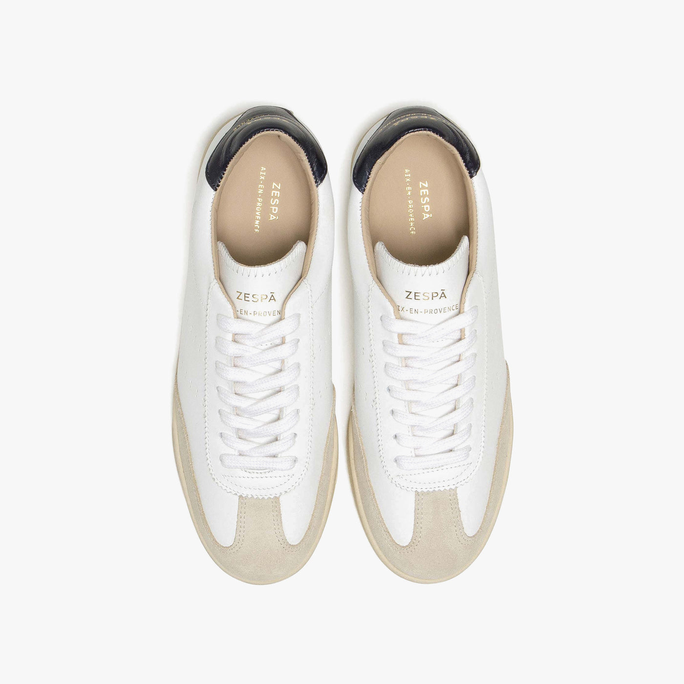 Sneakers cuir blanc et marine - du 35 au 41 | ZESPÀ