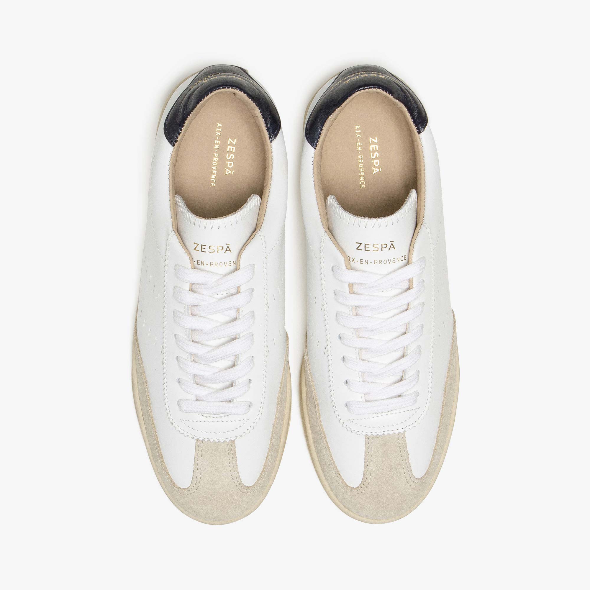 Sneakers cuir blanc et marine - du 35 au 41 | ZESPÀ
