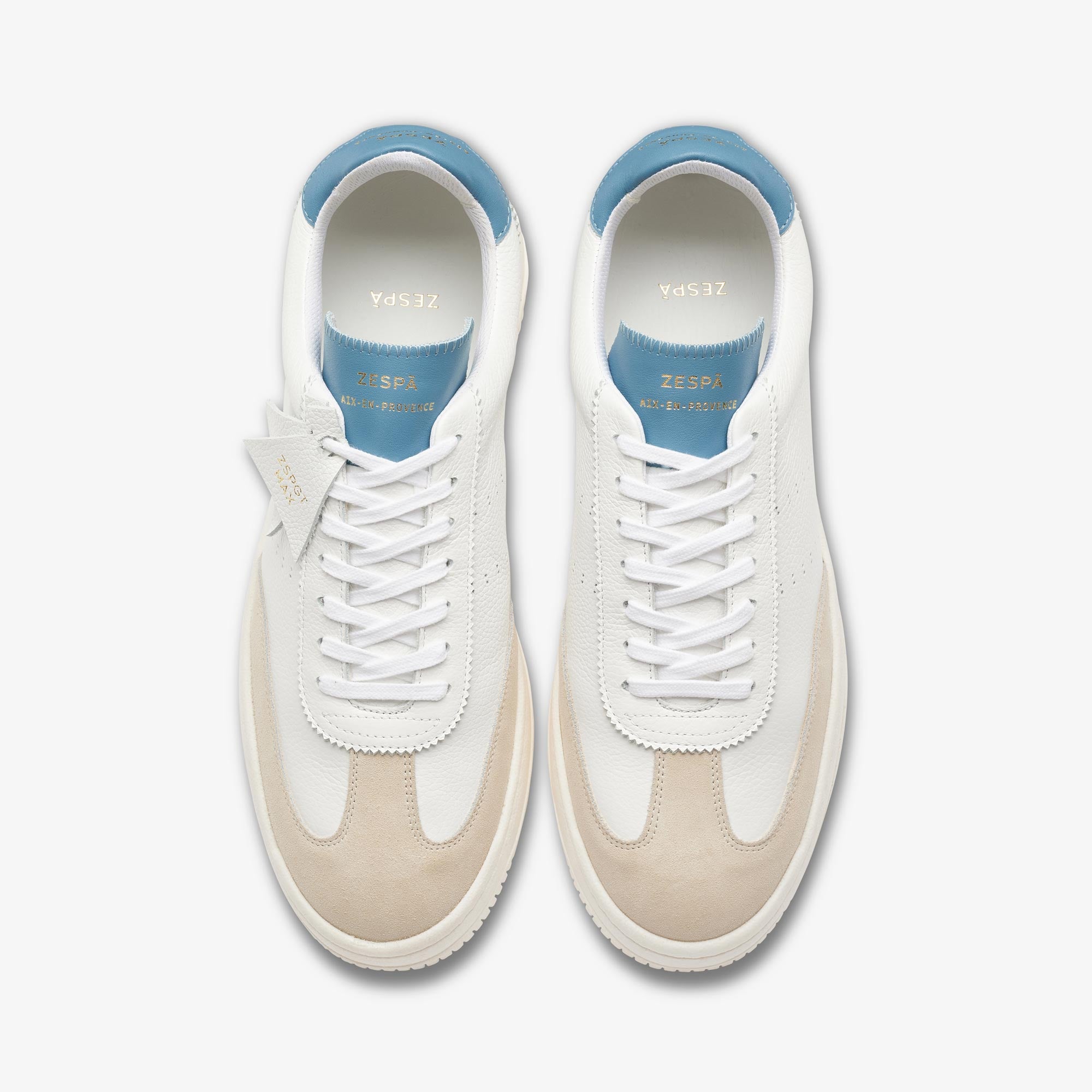 Sneakers cuir blanc et sea | ZESPÀ