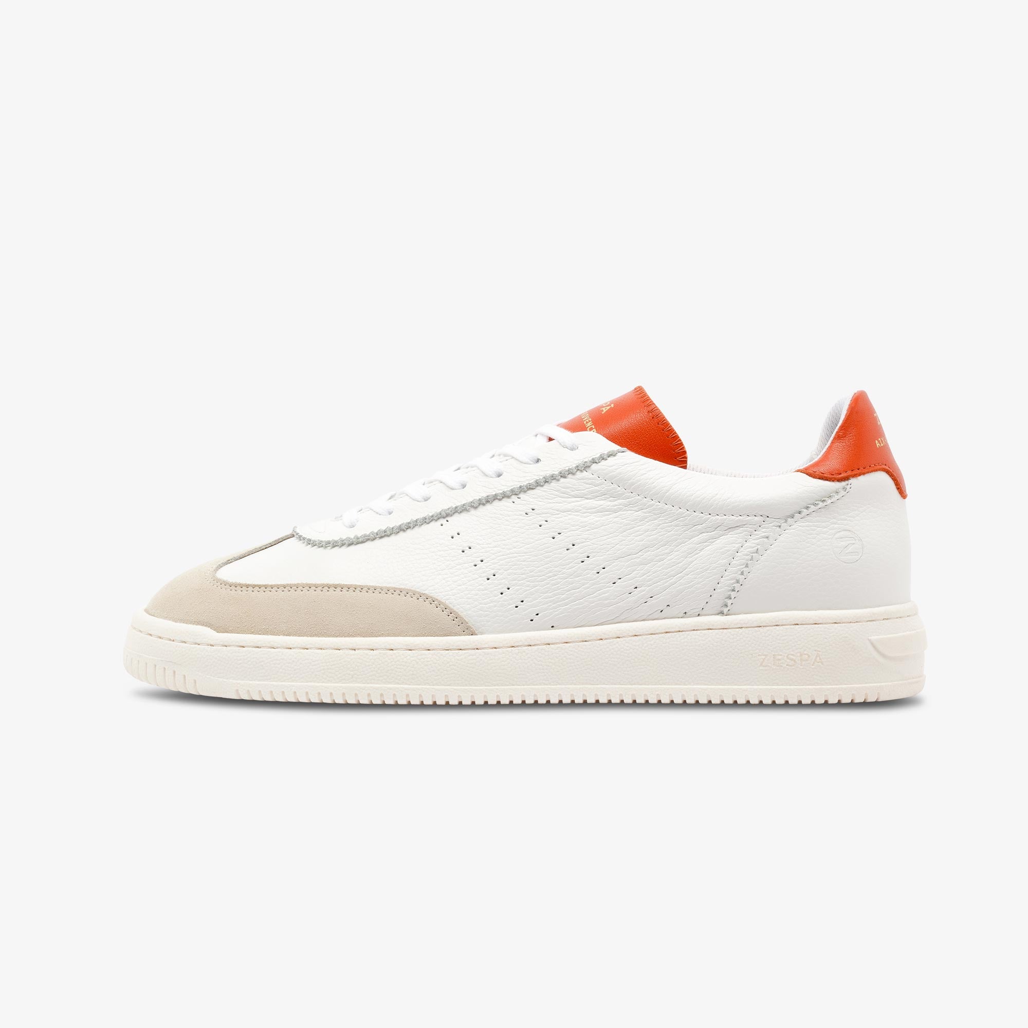 Sneakers cuir blanc et corail | ZESPÀ
