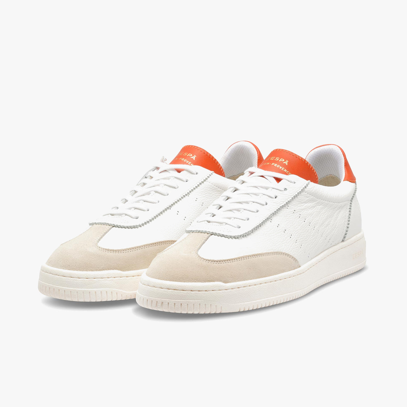 Sneakers cuir blanc et corail | ZESPÀ
