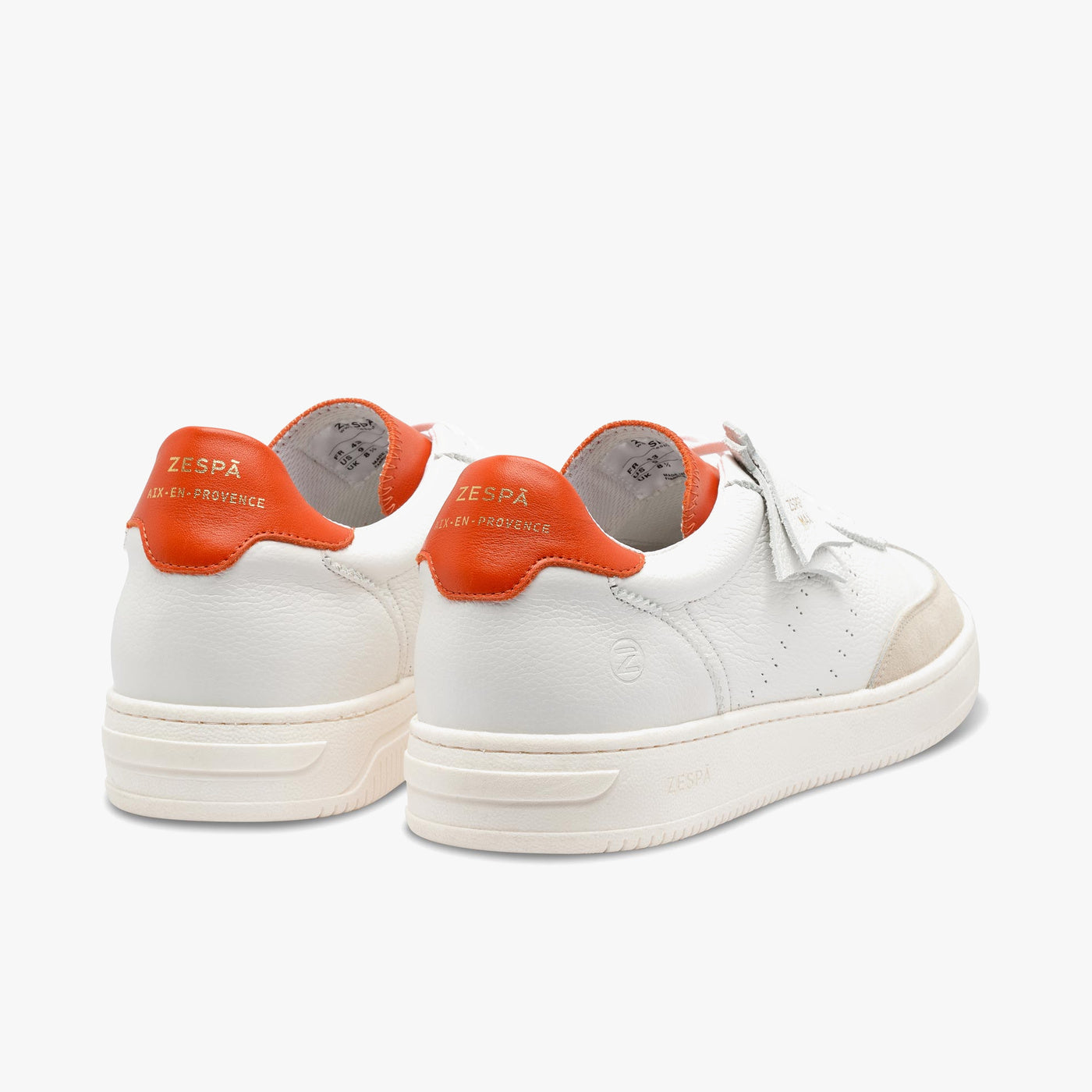 Sneakers cuir blanc et corail | ZESPÀ