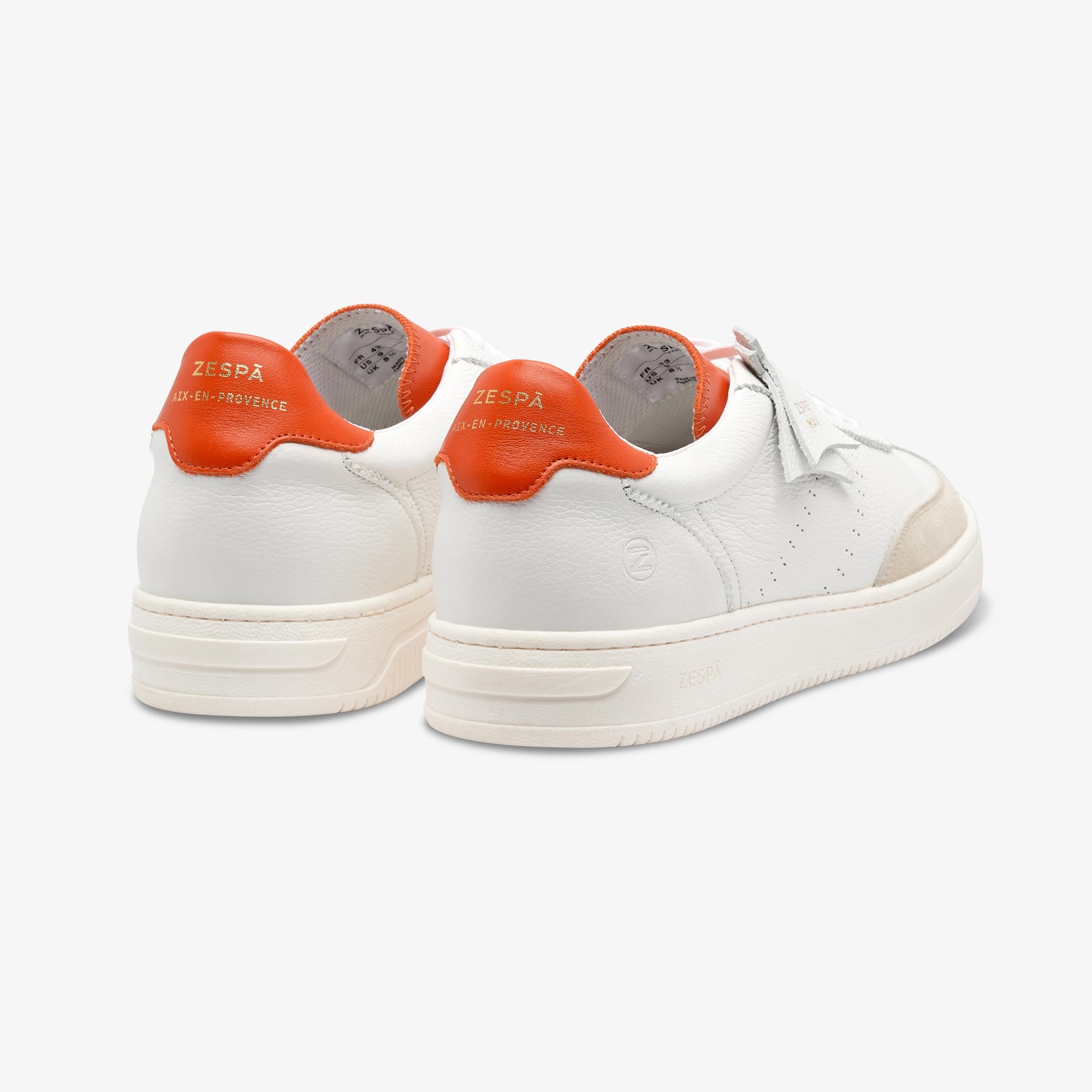 Sneakers cuir blanc et corail | ZESPÀ