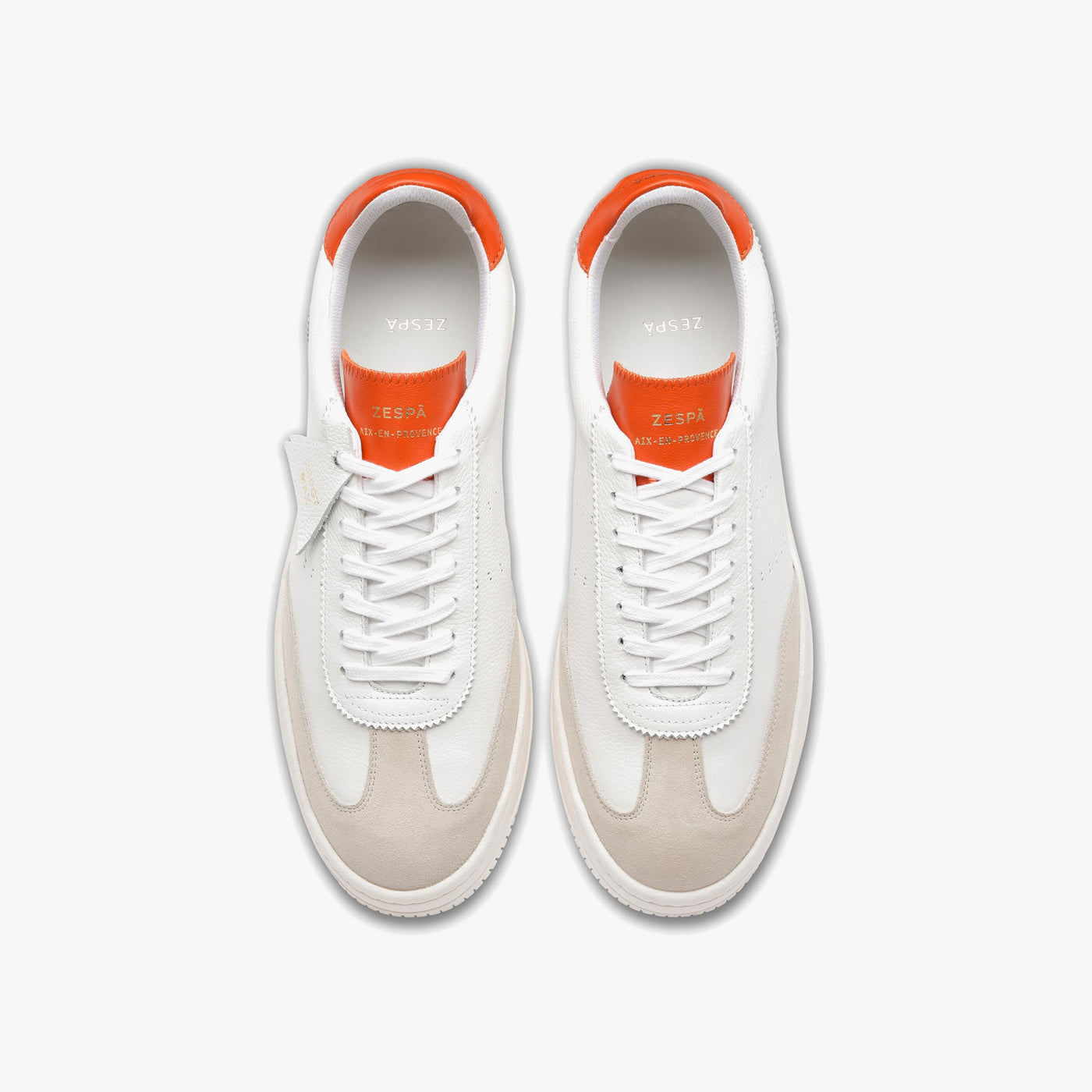 Sneakers cuir blanc et corail | ZESPÀ