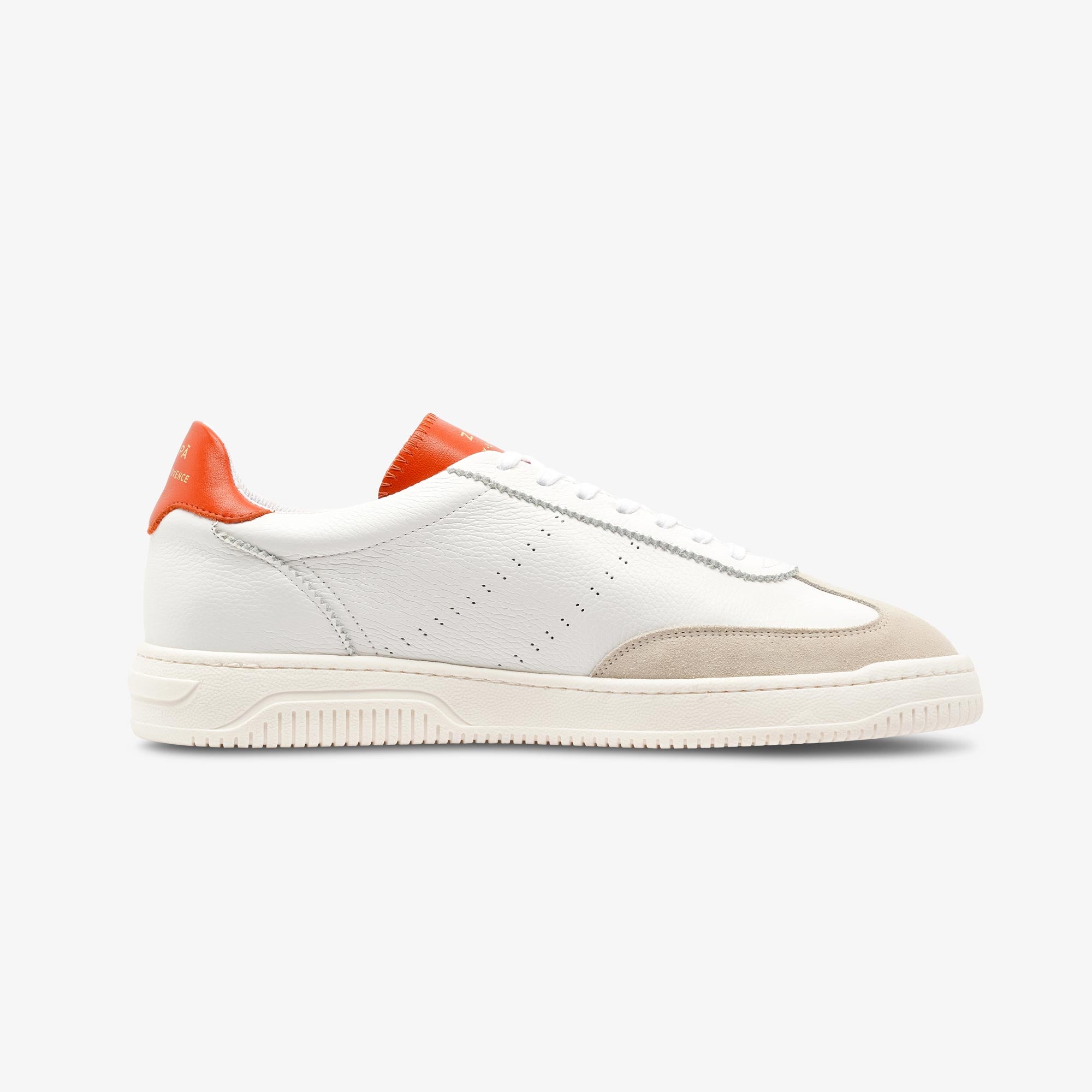 Sneakers cuir blanc et corail | ZESPÀ