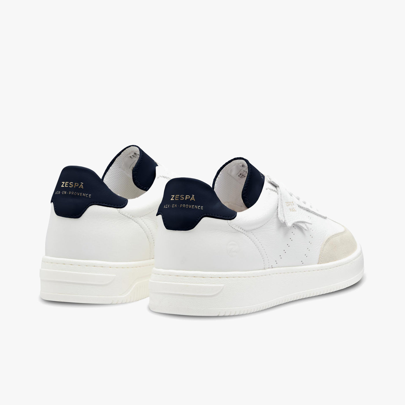 Sneakers cuir blanc et marine | ZESPÀ
