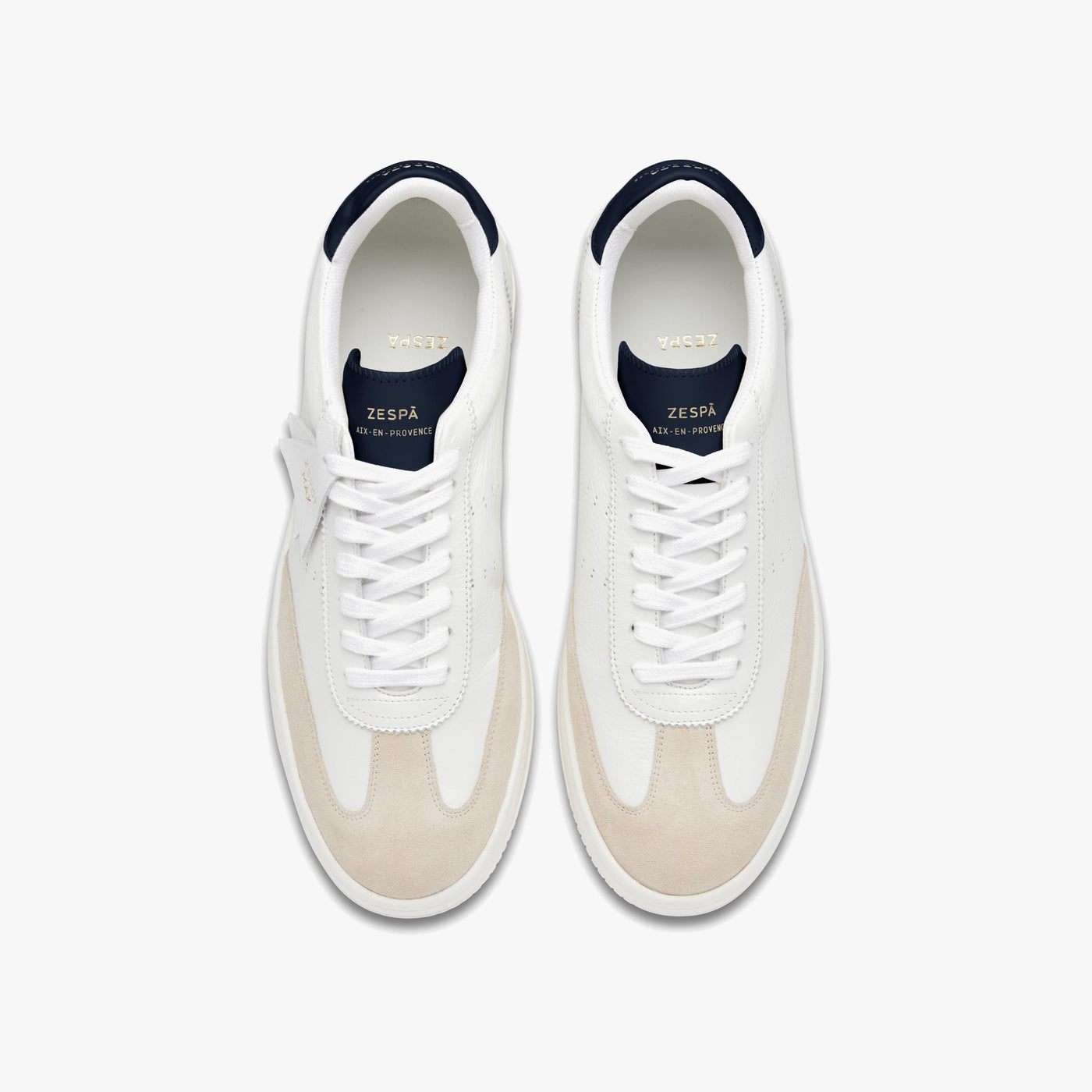 Sneakers cuir blanc et marine | ZESPÀ